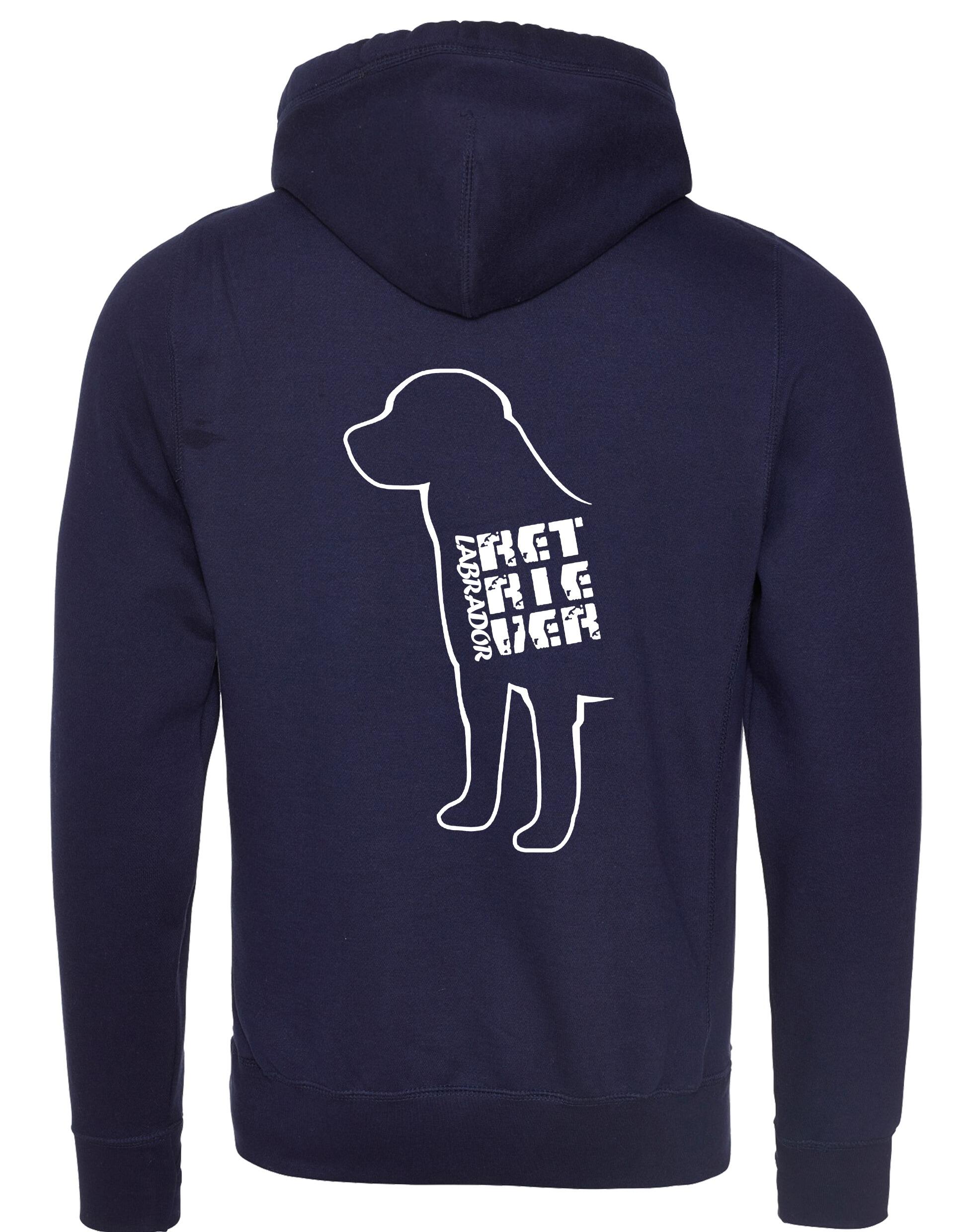 Unisex crossneck pullover hoodie featuring exclusive Labrador Retriever artwork on the back, crafted from heavy-blend fabric with a brushed fleece interior and practical kangaroo pocket.