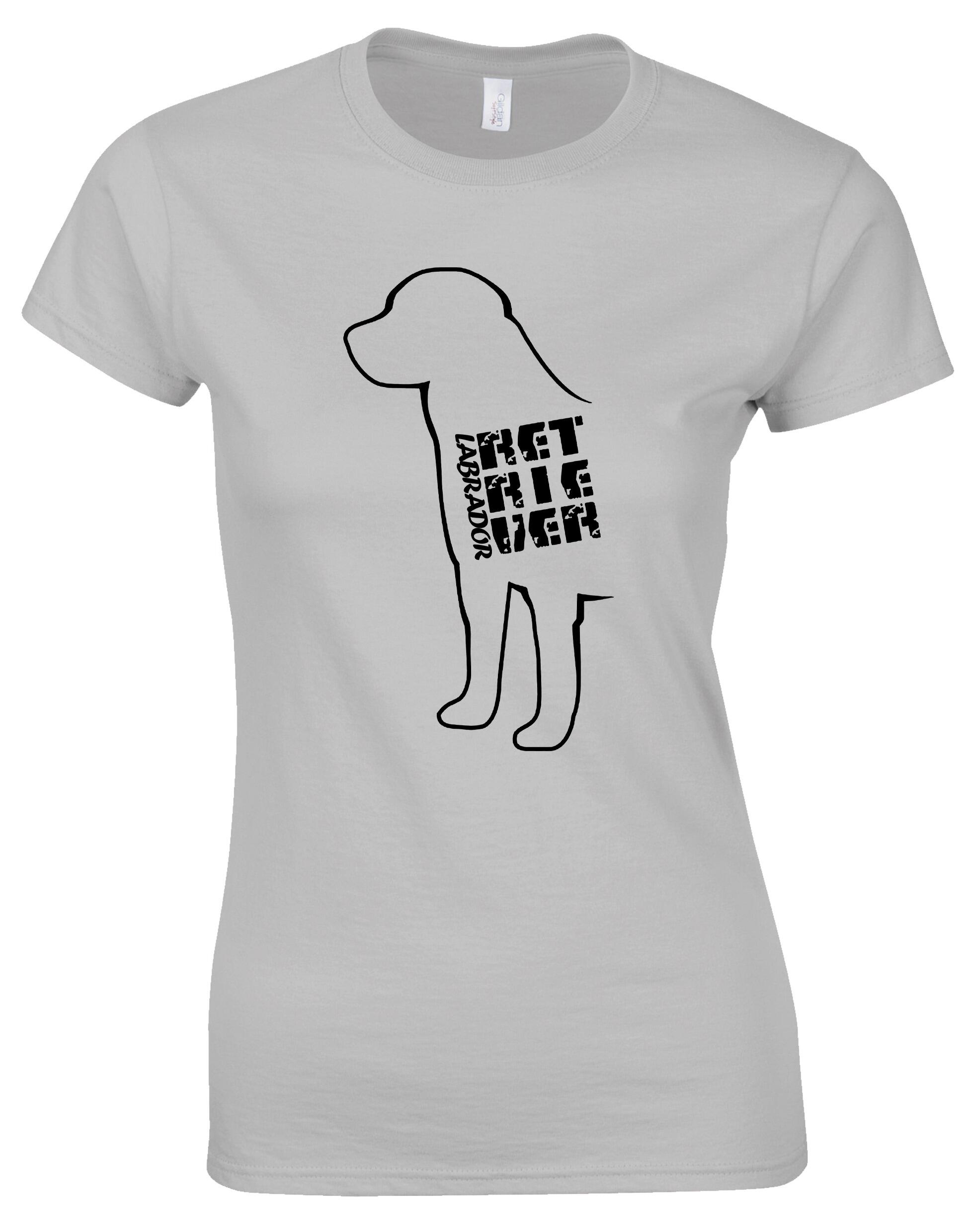Female roundneck T-shirt featuring exclusive Labrador Retriever artwork, crafted from soft premium cotton with a flattering feminine fit and a classic neckline.