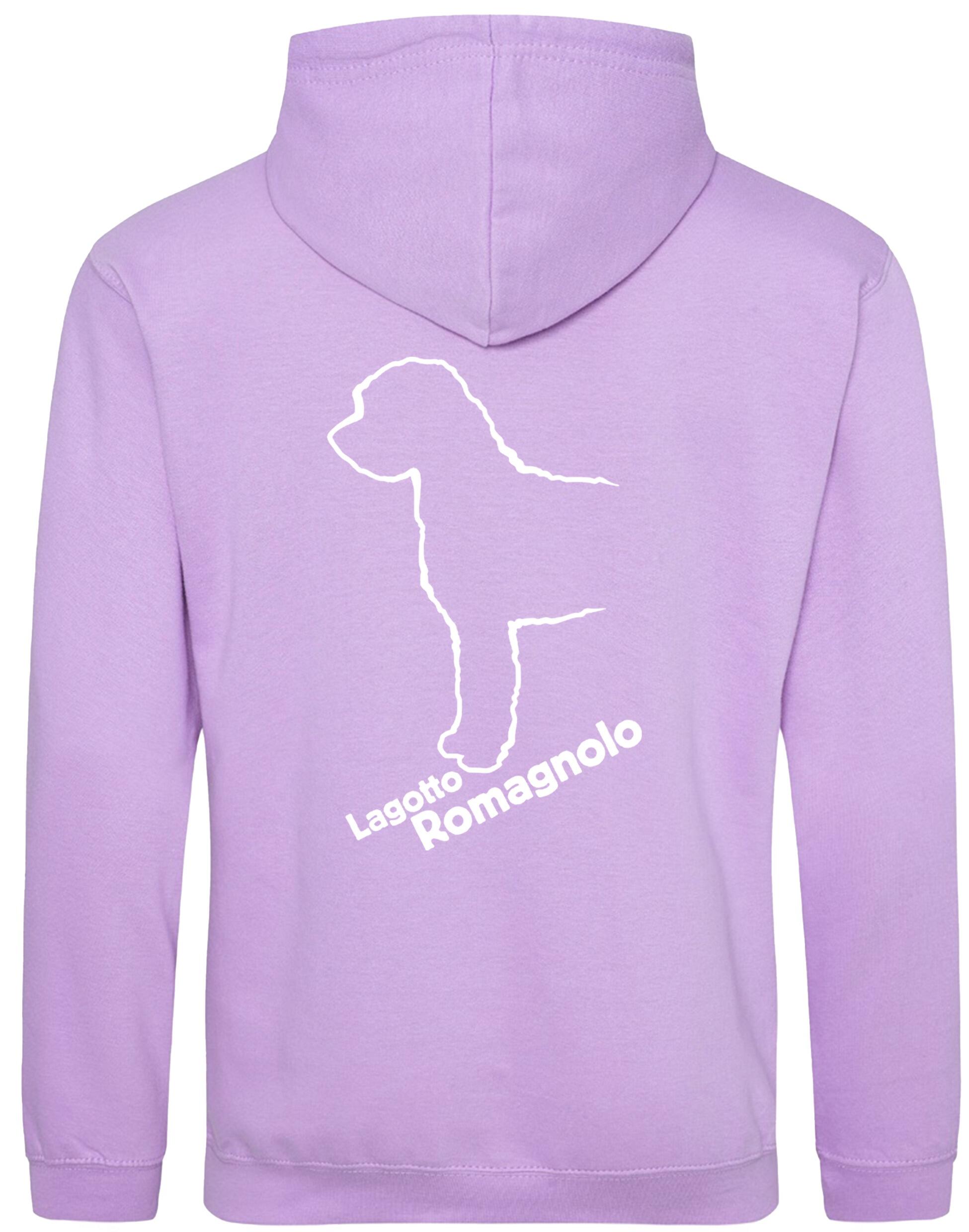 Lagotto Romagnolo design pullover hoodie featuring exclusive artwork, fleece-lined warmth, and a kangaroo pocket for stylish and practical comfort.