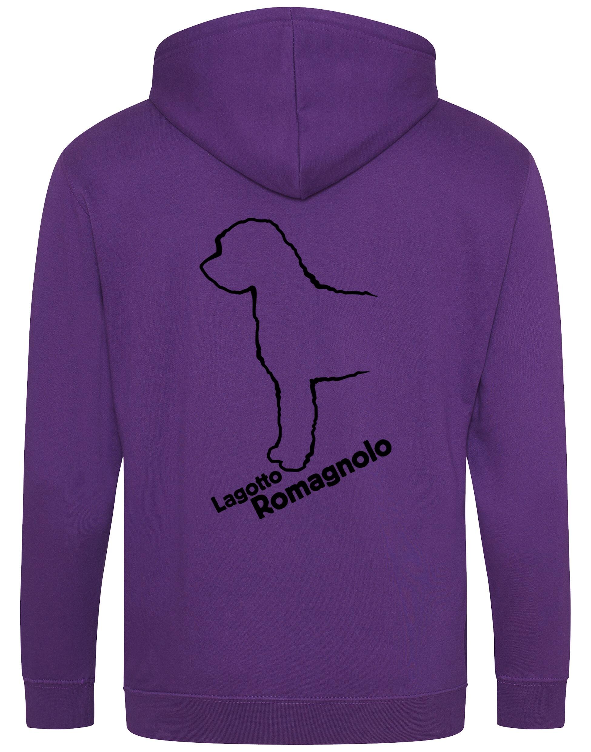 Lagotto Romagnolo Zipped Hoodie featuring exclusive breed artwork, a cosy fleece interior, and practical front pockets.