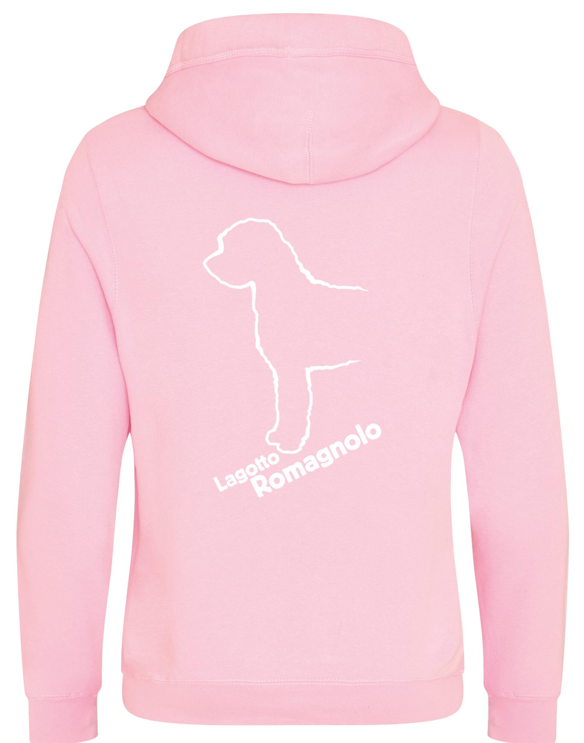 Lagotto Romagnolo Crossneck Hoodie featuring exclusive breed artwork, cosy fleece interior, and a practical kangaroo pocket.