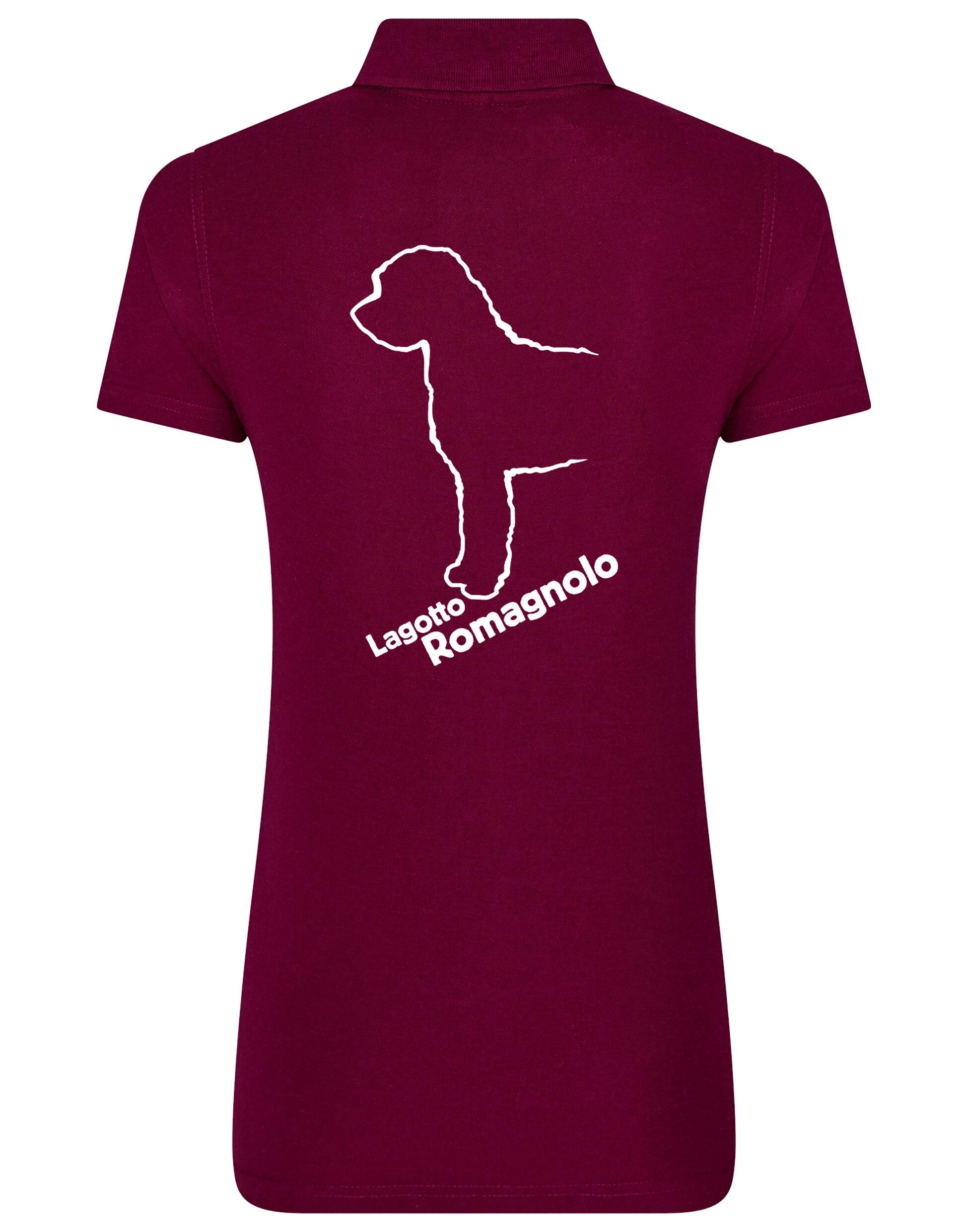 Women’s Cotton Polo with Lagotto Romagnolo design featuring elegant breed artwork and a flattering fit.