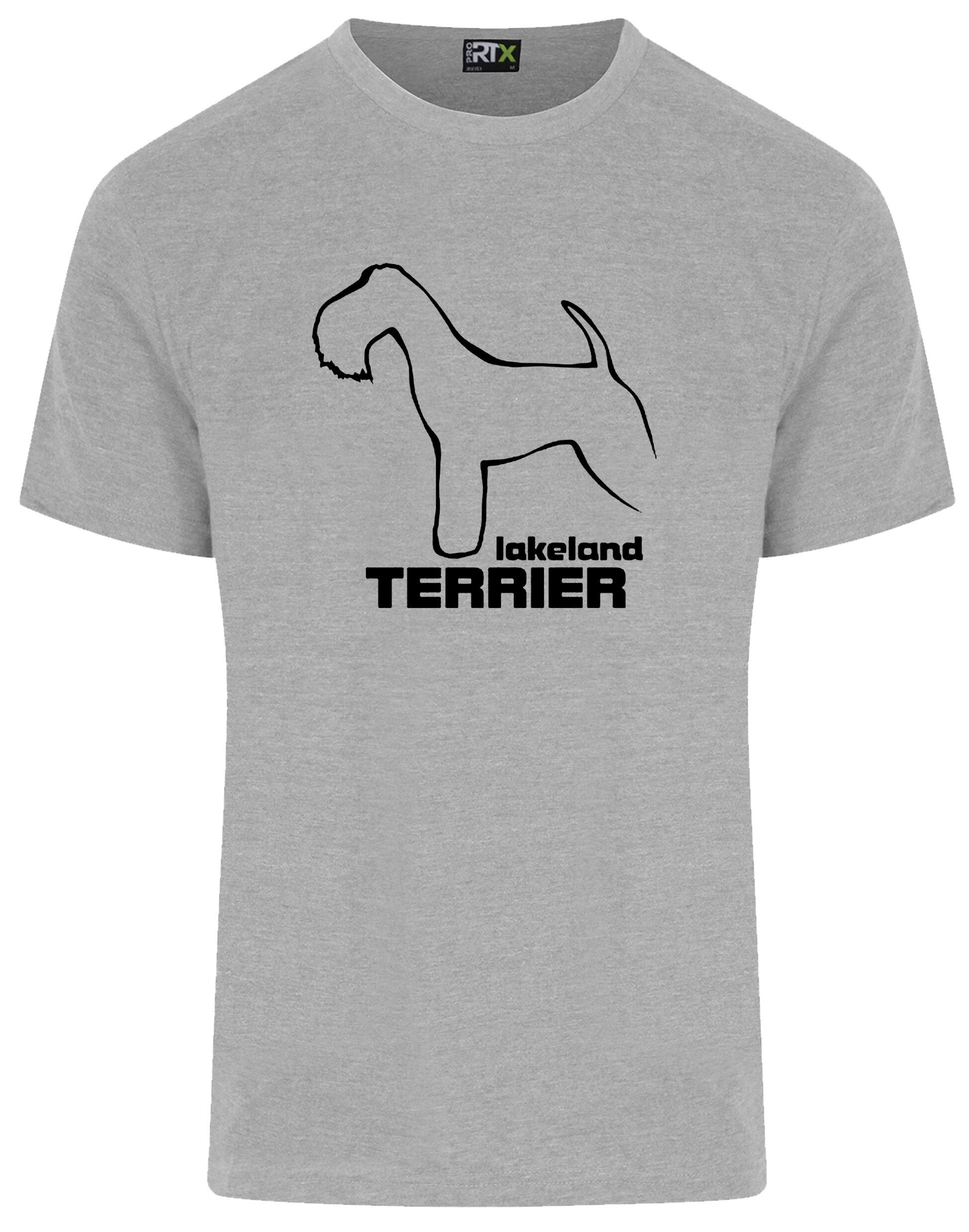 Unisex roundneck T-shirt featuring an exclusive Lakeland Terrier design in premium cotton fabric.