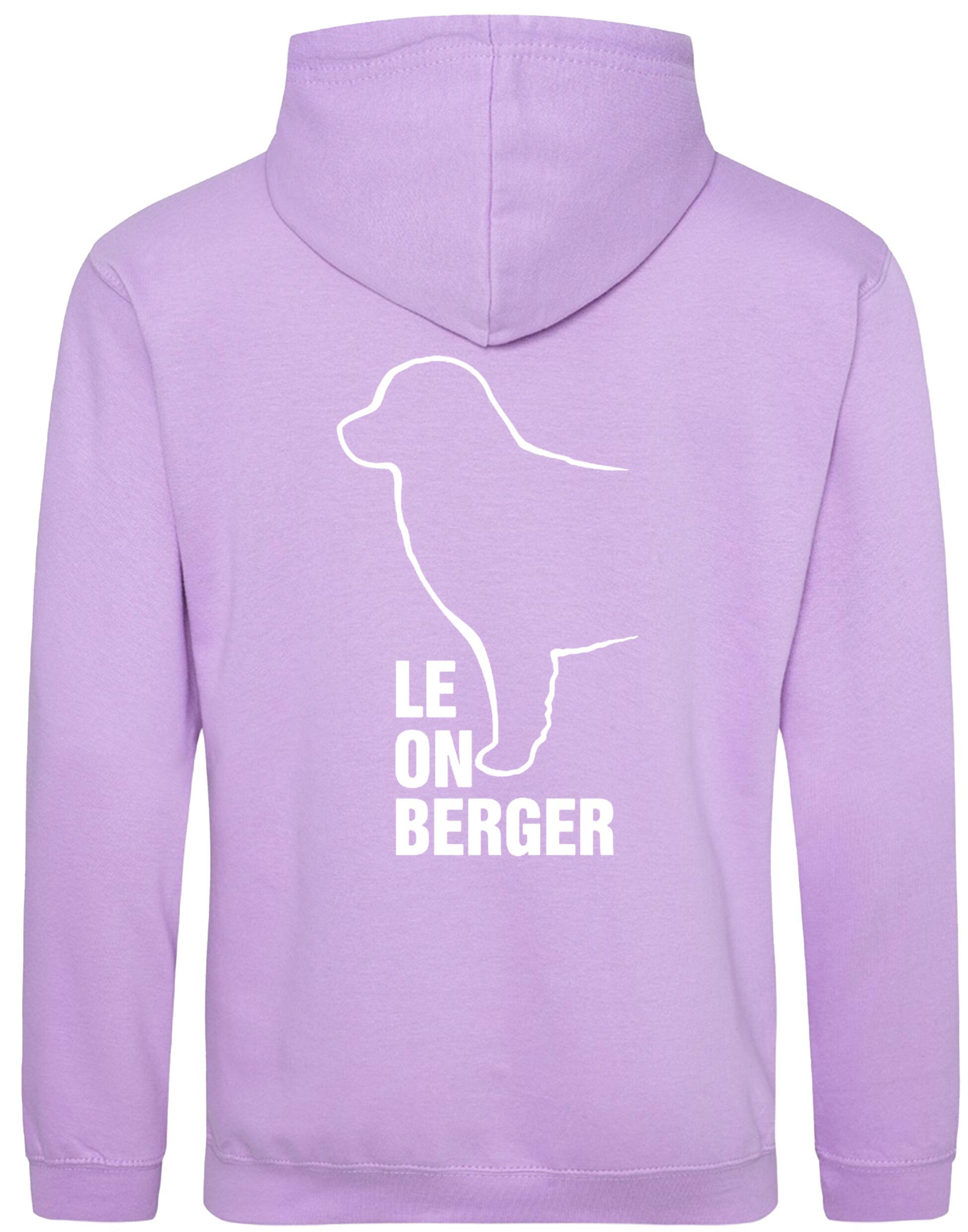 Leonberger pullover hoodie featuring exclusive breed artwork, cosy fleece lining, and personalisation options.
