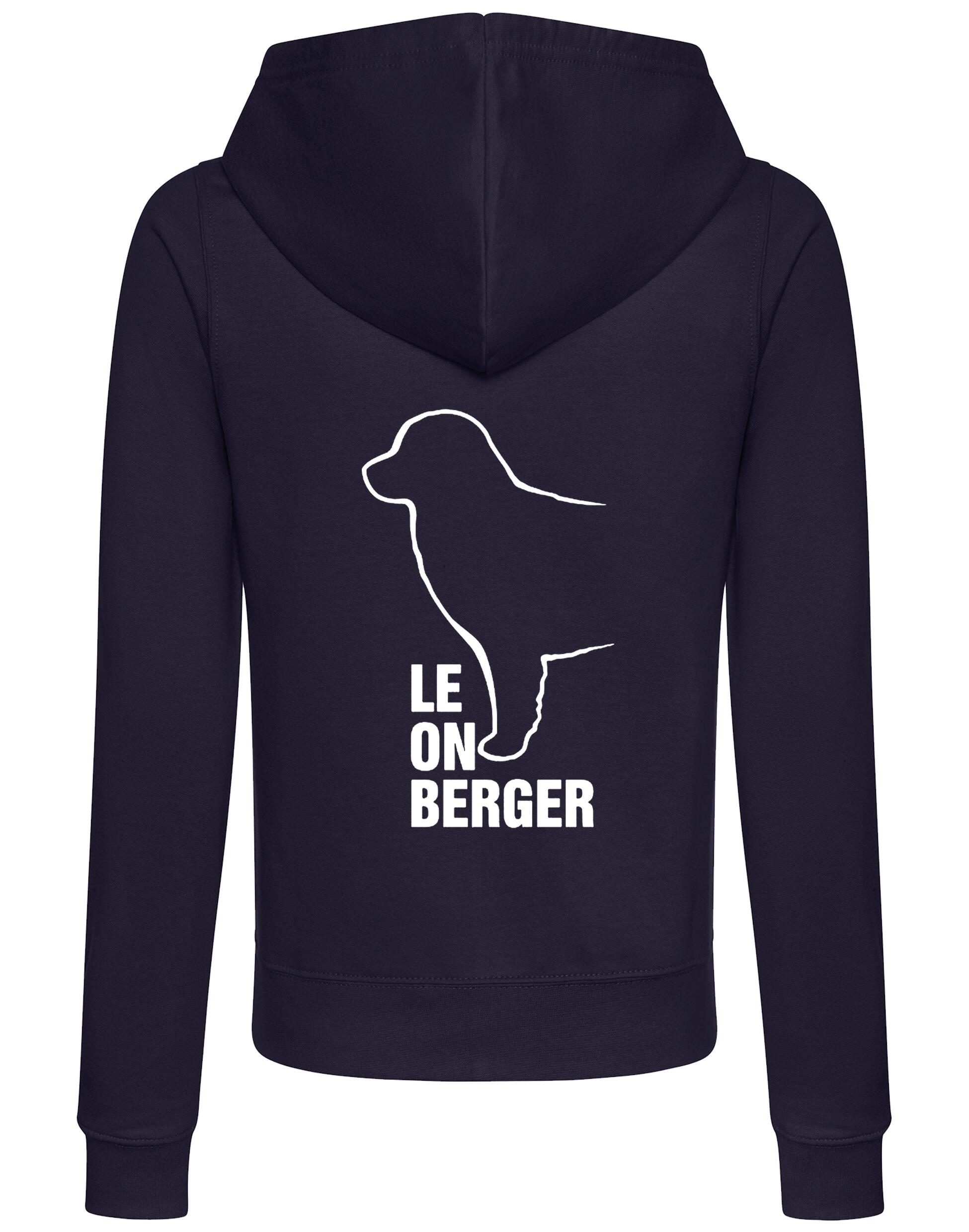 Leonberger women’s zipped hoodie with exclusive breed artwork, soft fabric, and practical full-zip design.