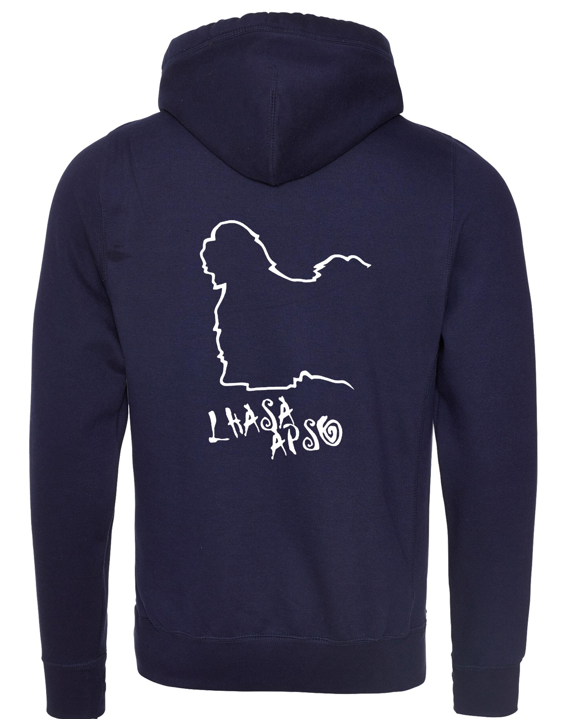 Lhasa Apso Unisex Crossneck Pullover Hoodie with stylish breed design and cosy fleece lining.