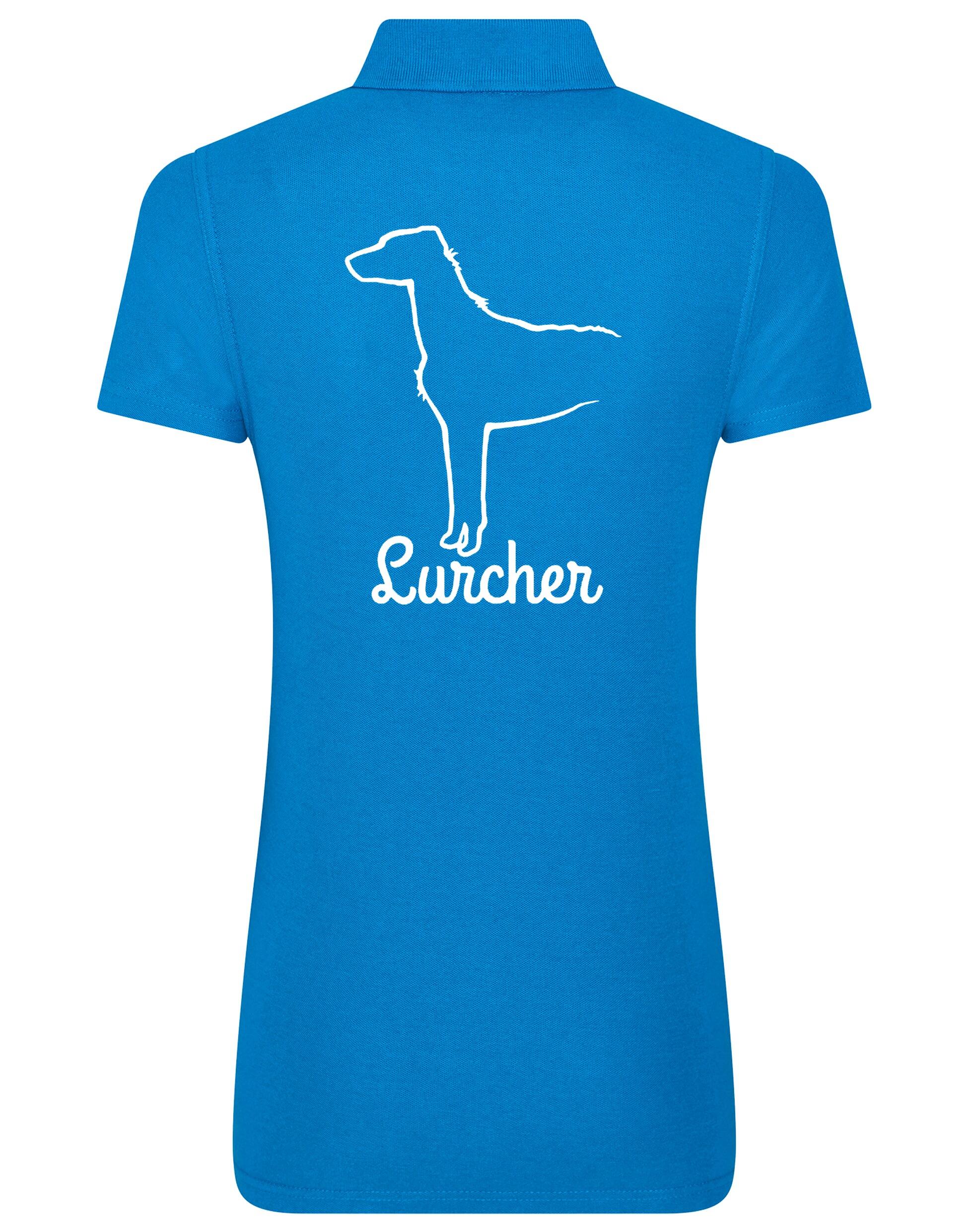 Lurcher Women's Cotton Polo featuring exclusive breed design and soft cotton fabric.