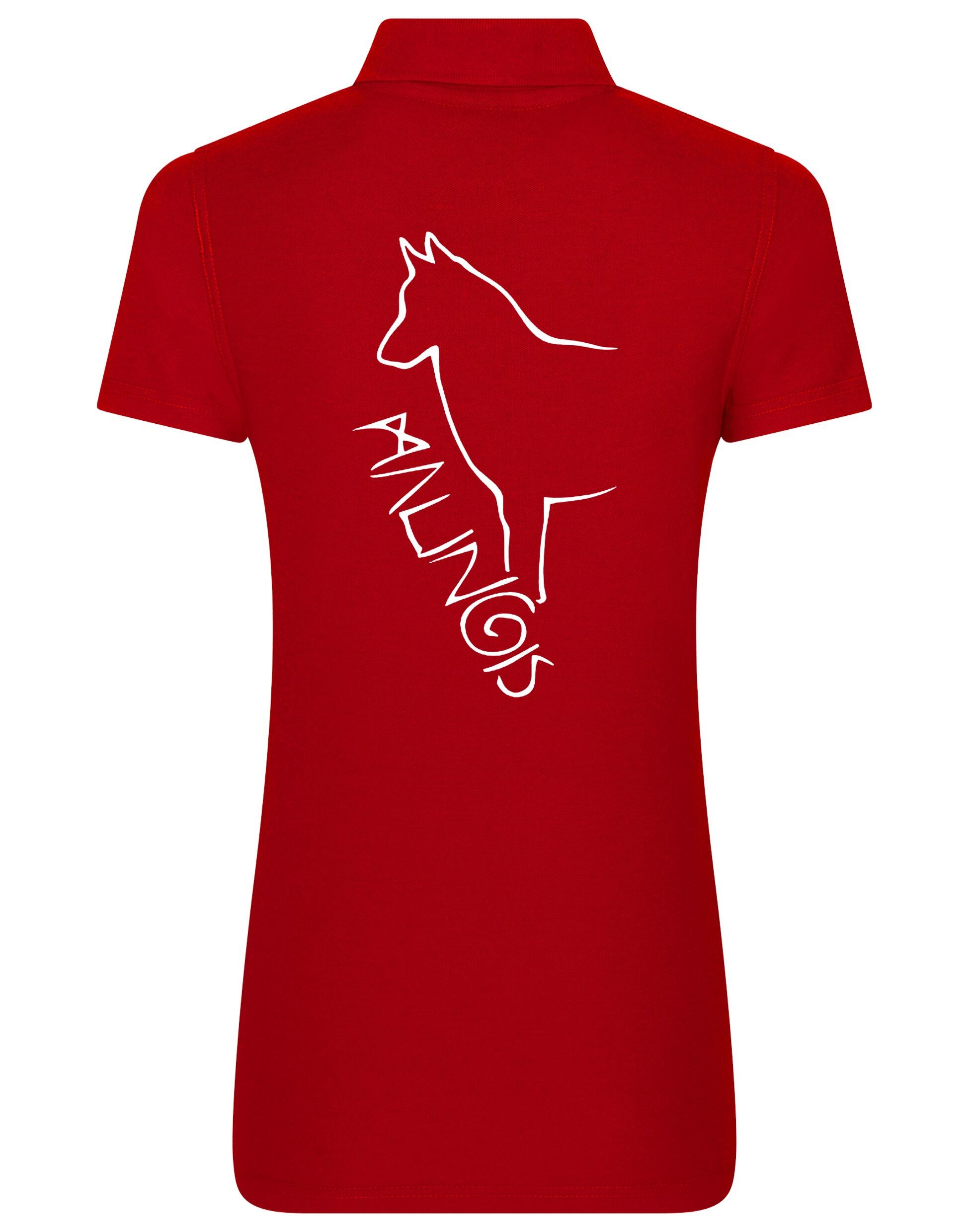 Women's Cotton Polo featuring a unique Malinois breed graphic, offering elegance and comfort for Malinois enthusiasts.