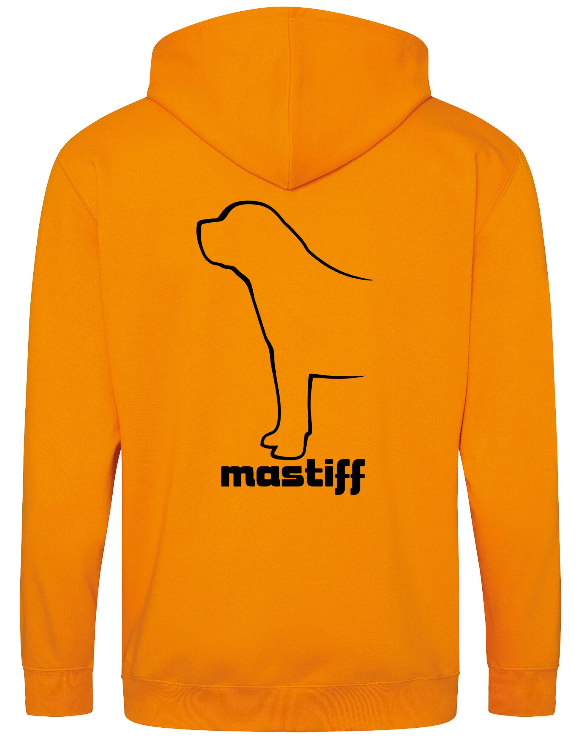 Mastiff Zipped Hoodie featuring exclusive breed artwork, soft fleece lining, and personalised options for dog lovers.
