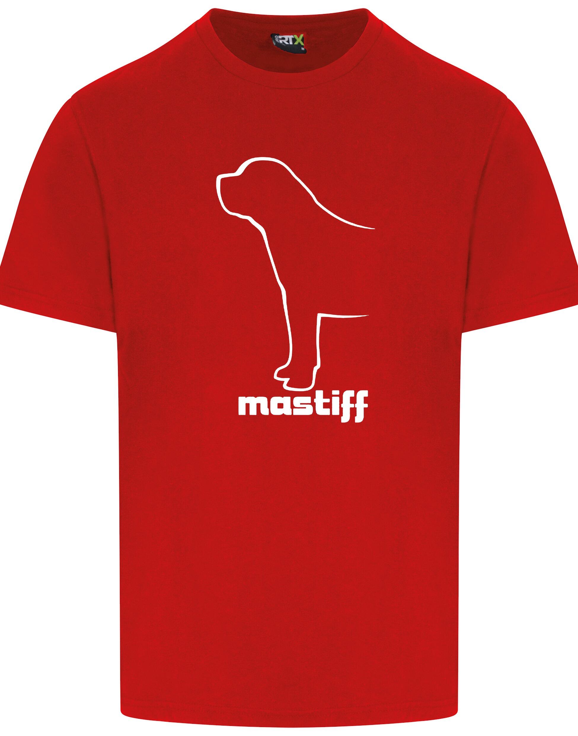 Mastiff Roundneck T-shirt featuring exclusive breed artwork, made from premium cotton for comfort and style.