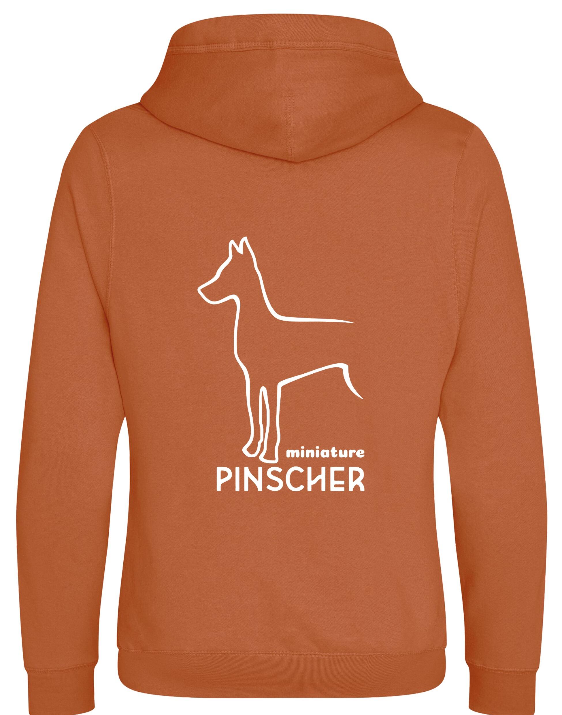 Miniature Pinscher Crossneck Pullover Hoodie with exclusive breed design, soft fleece lining, and modern crossneck style.