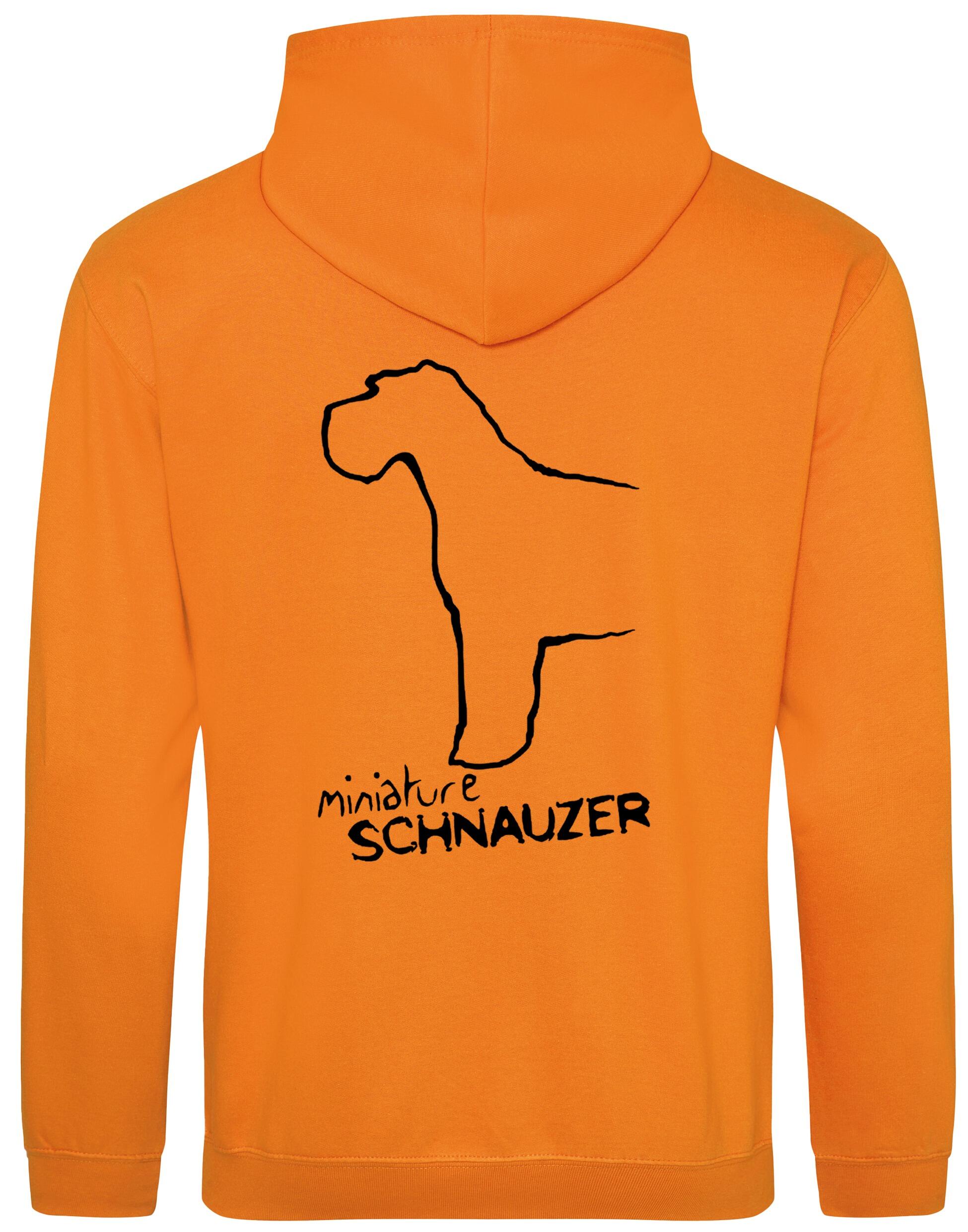 Miniature Schnauzer Pullover Hoodie with exclusive breed artwork, fleece interior, and customisation options for dog lovers.
