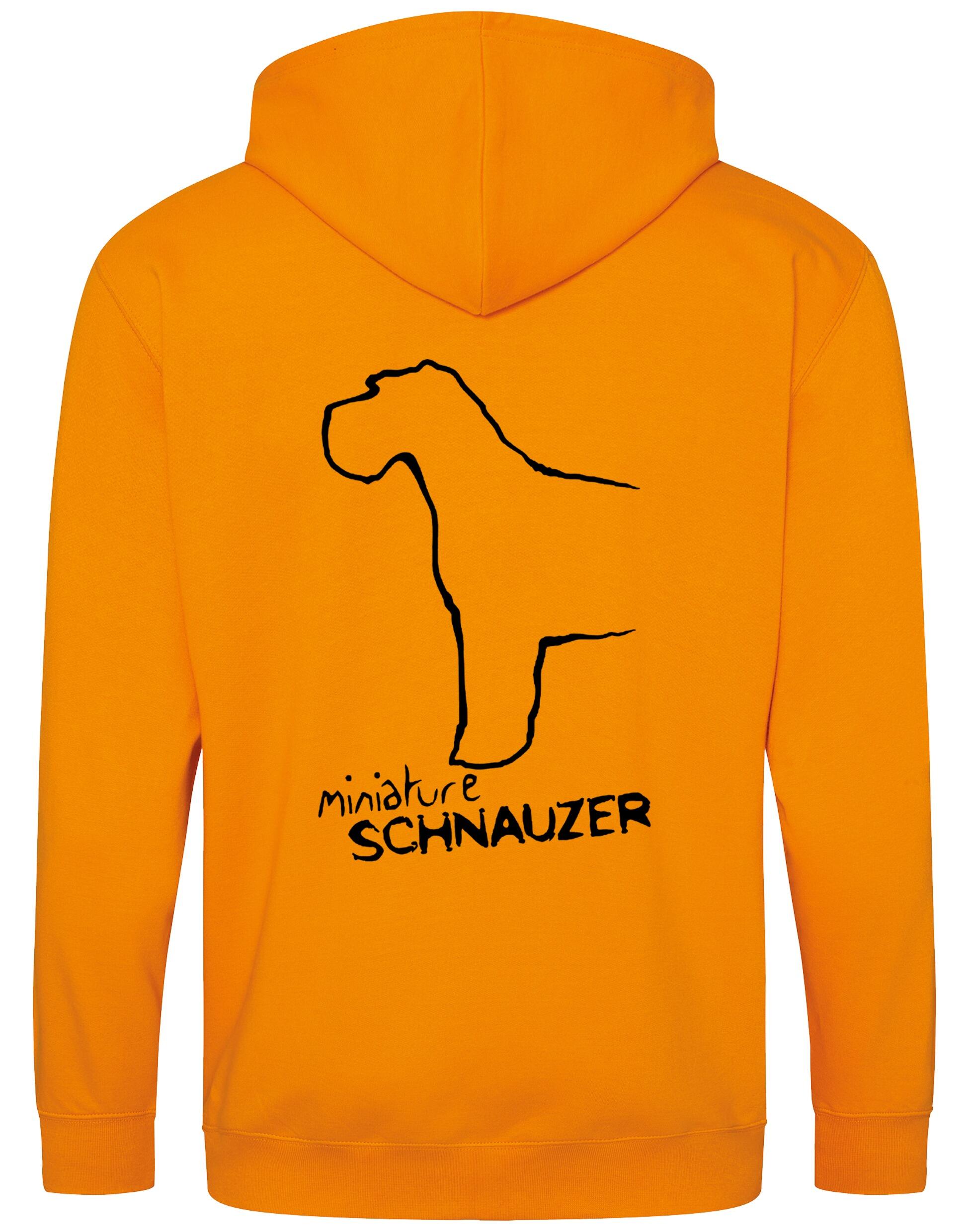 Miniature Schnauzer Zipped Hoodie with exclusive breed artwork, full-zip design, and cosy fleece lining for dog lovers.