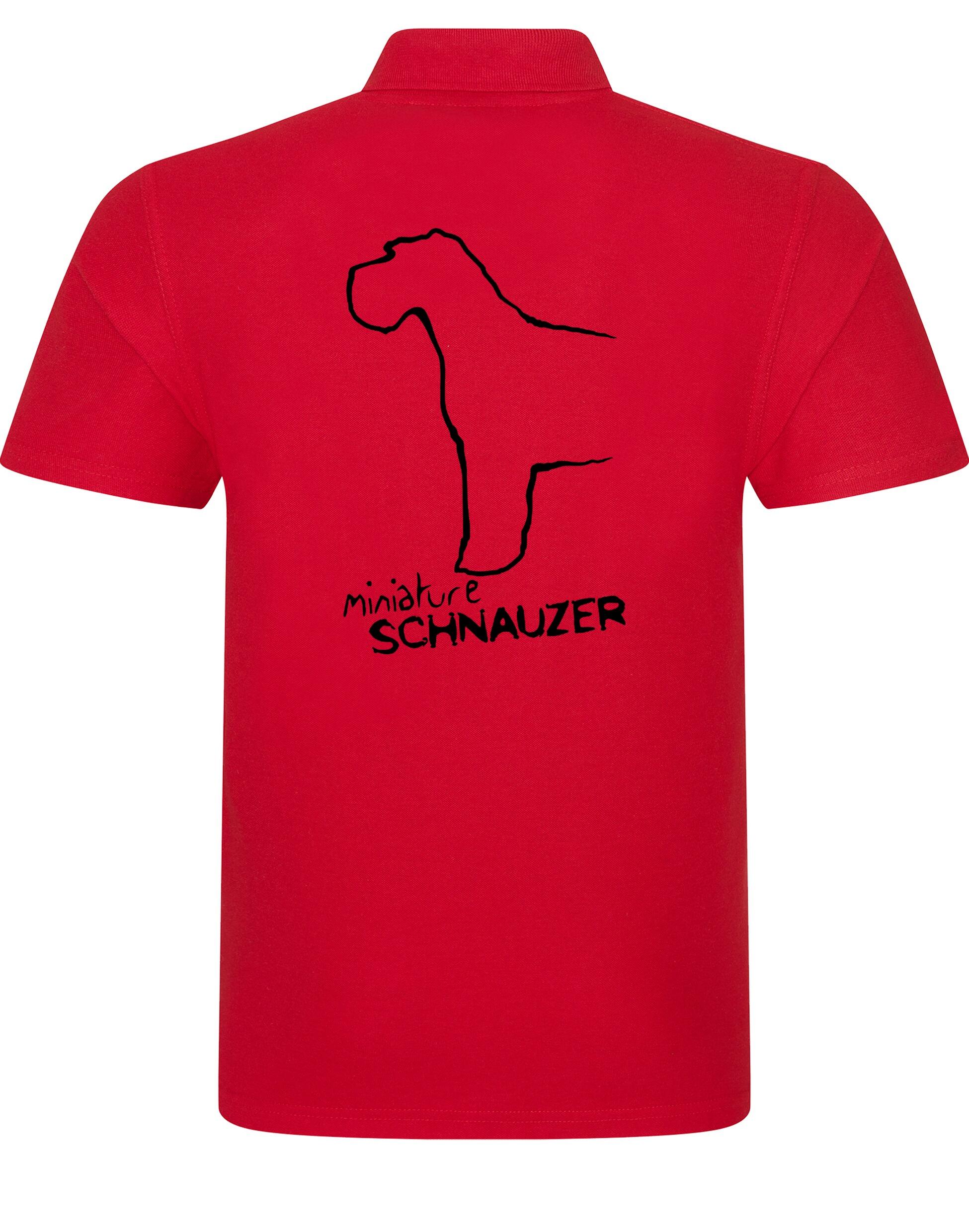 Miniature Schnauzer Unisex Cotton Polo featuring exclusive breed artwork, breathable cotton fabric, and a relaxed fit for comfort and style.
