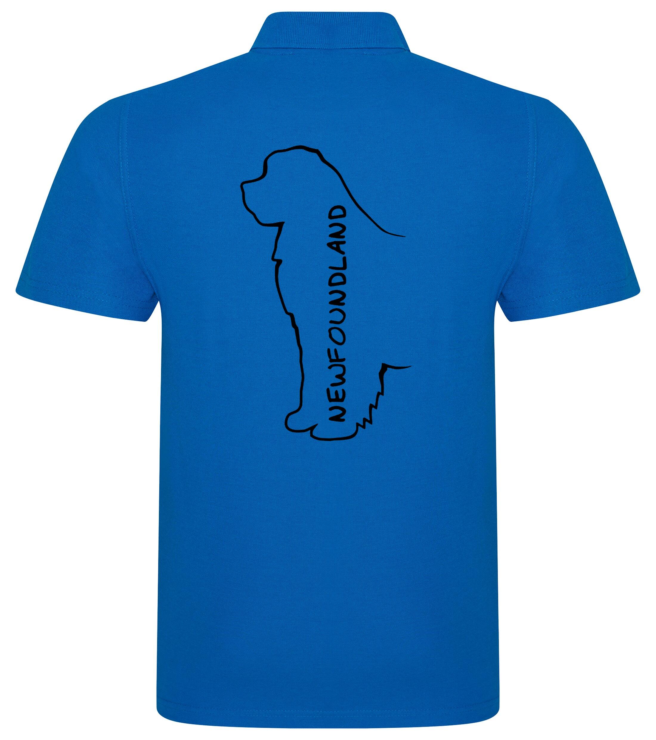 Unisex Cotton Polo featuring exclusive Newfoundland dog breed design on the back, crafted from breathable, soft premium cotton with a relaxed fit, perfect for casual outings, dog events, and everyday comfort.