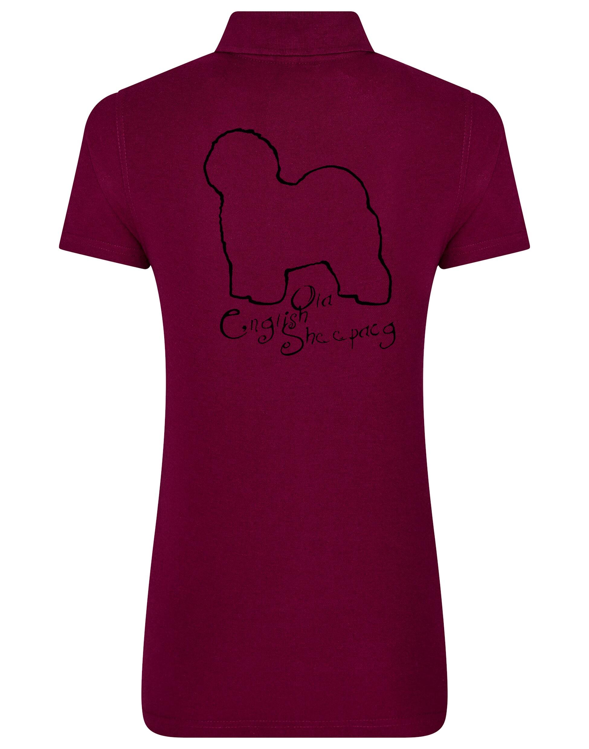 Old English Sheepdog Women's Cotton Polo – lightweight, breathable cotton, feminine fit, and exclusive breed artwork. A chic and comfortable choice for dog lovers.