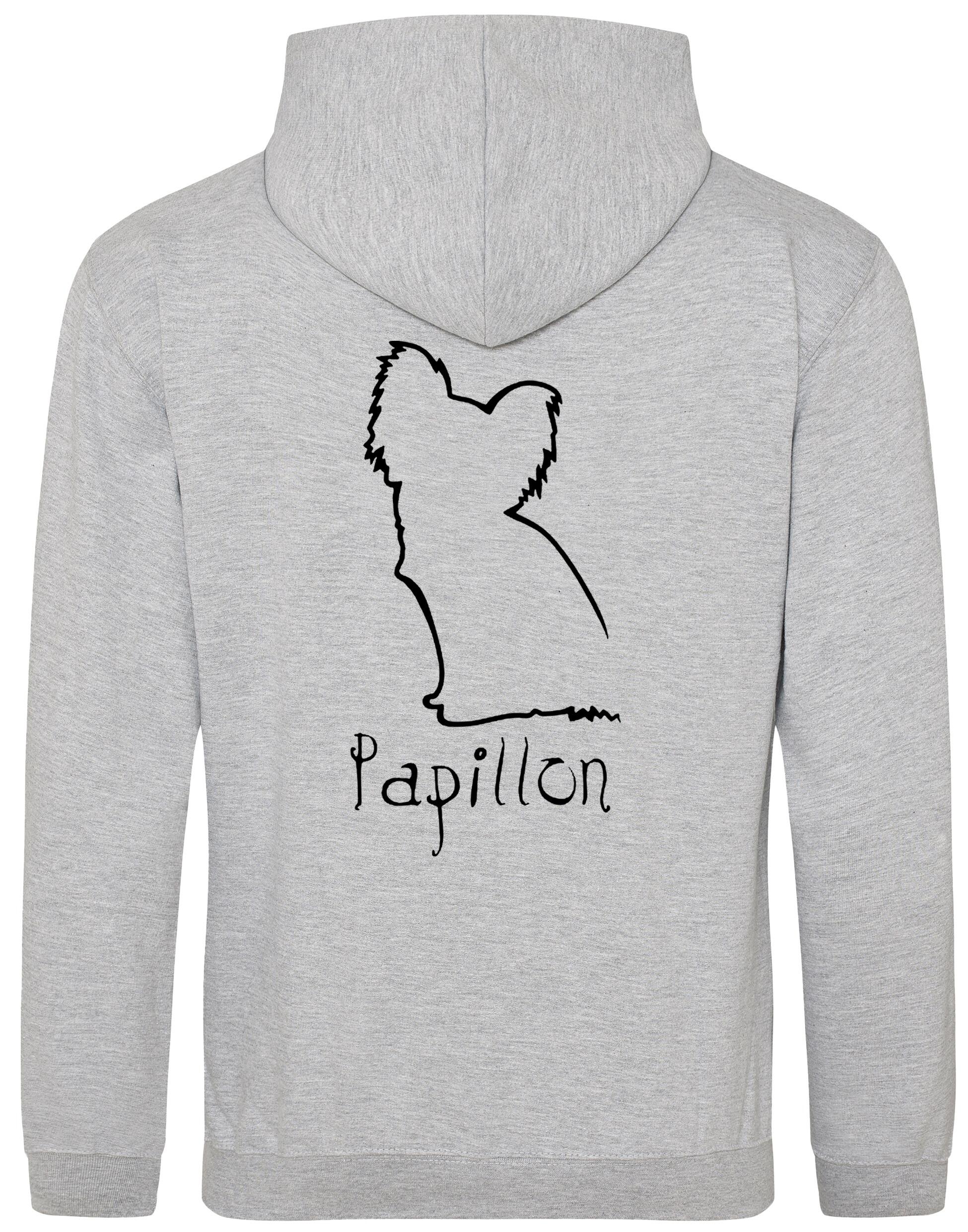 Papillon Pullover Hoodie – fleece-lined, soft, stylish, and personalized with breed artwork. A must-have hoodie for Papillon lovers.