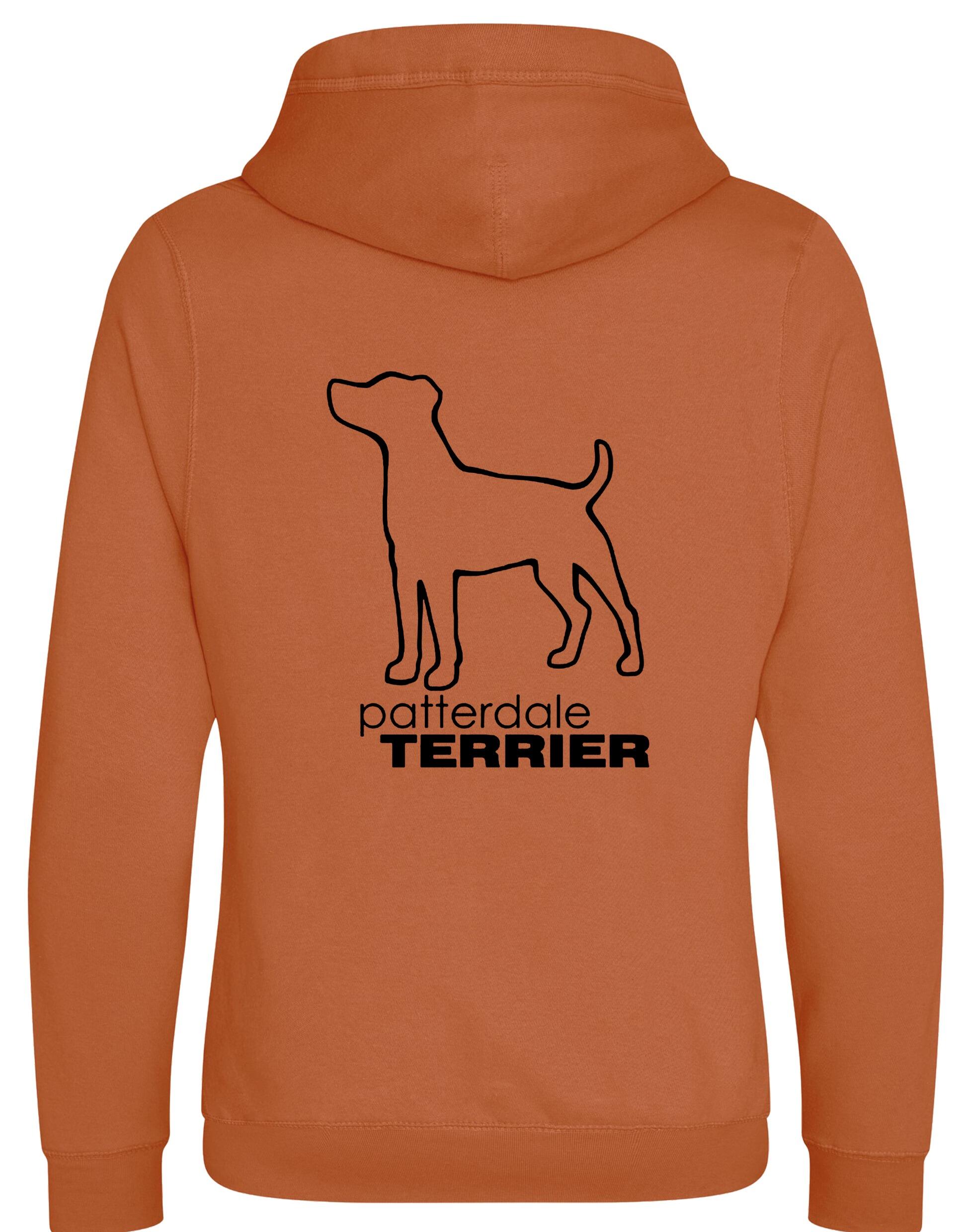 Patterdale Terrier Crossneck Pullover Hoodie – high-quality, heavy-blend hoodie with a unique crossneck design, exclusive breed artwork, kangaroo pocket, ribbed cuffs, and a fleece-lined interior for warmth and comfort.