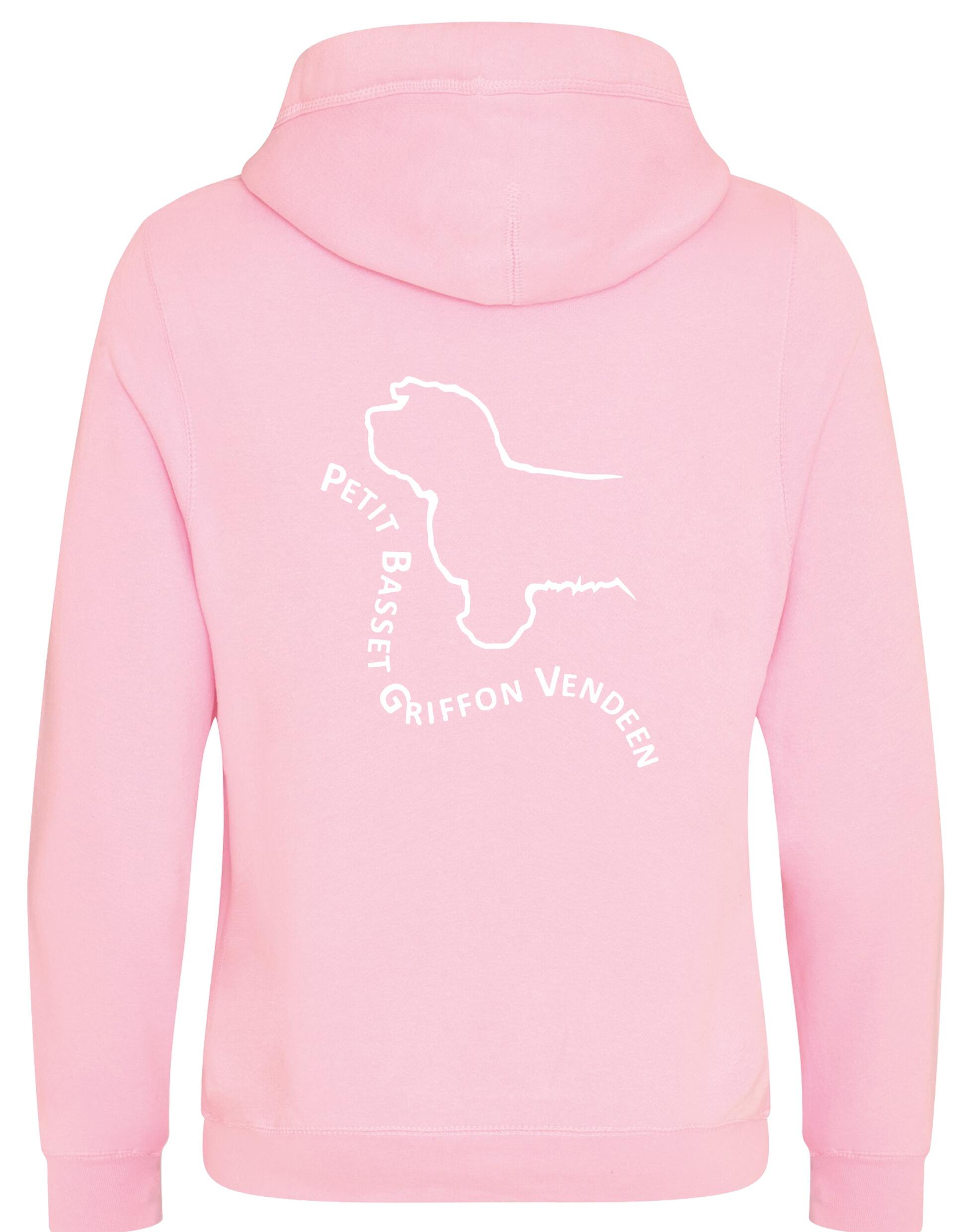 Petit Basset Griffon Vendéen Crossneck Pullover Hoodie – fleece-lined hoodie with exclusive breed artwork, crossneck hood, and kangaroo pocket for warmth and style.