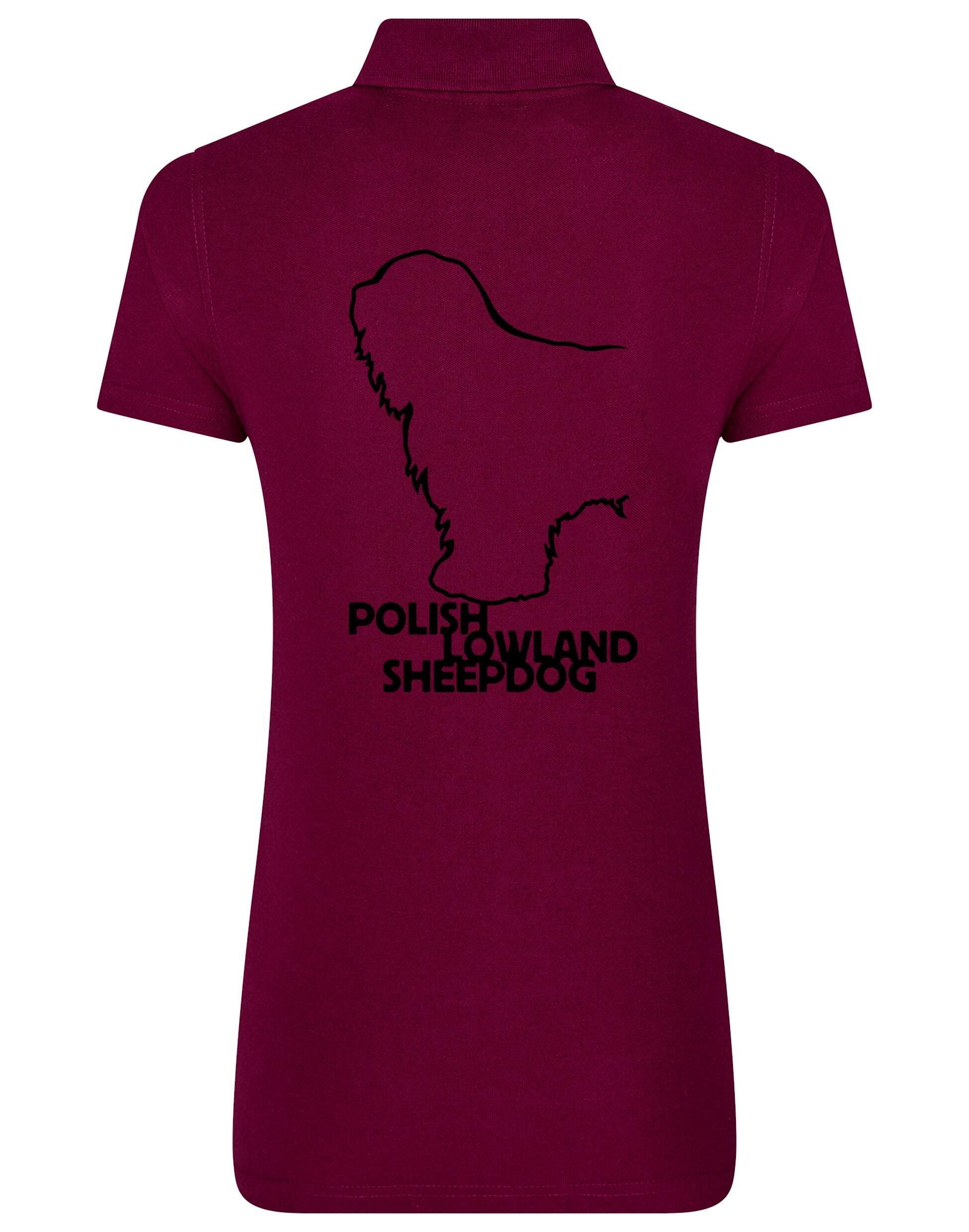 Polish Lowland Sheepdog Women's Cotton Polo featuring exclusive breed artwork, soft breathable cotton fabric, and a flattering feminine fit for comfort and style.