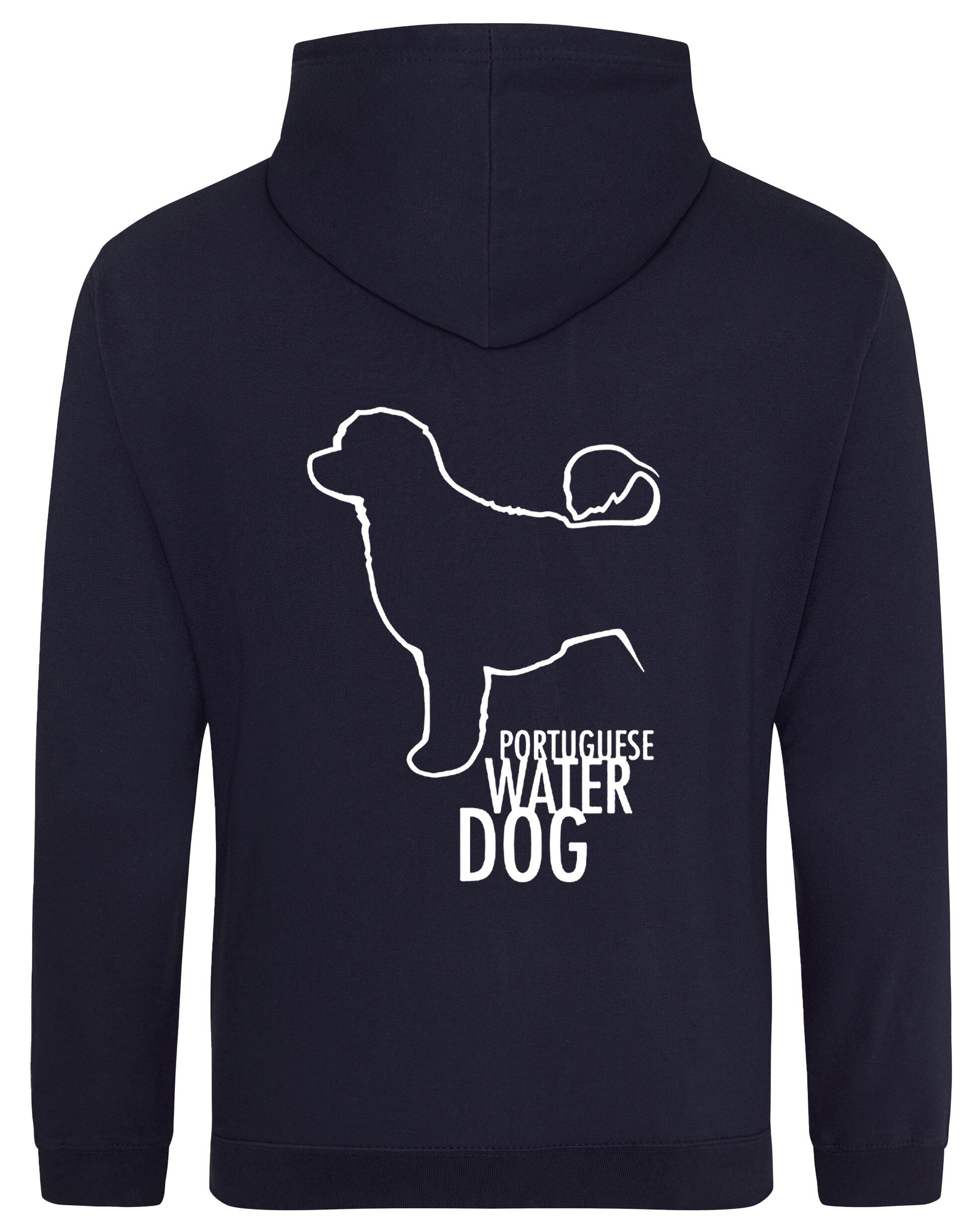 Portuguese Water Dog Design Pullover Hoodie featuring exclusive breed artwork, premium heavy-blend fabric with a cozy brushed fleece interior, and practical details for stylish comfort.