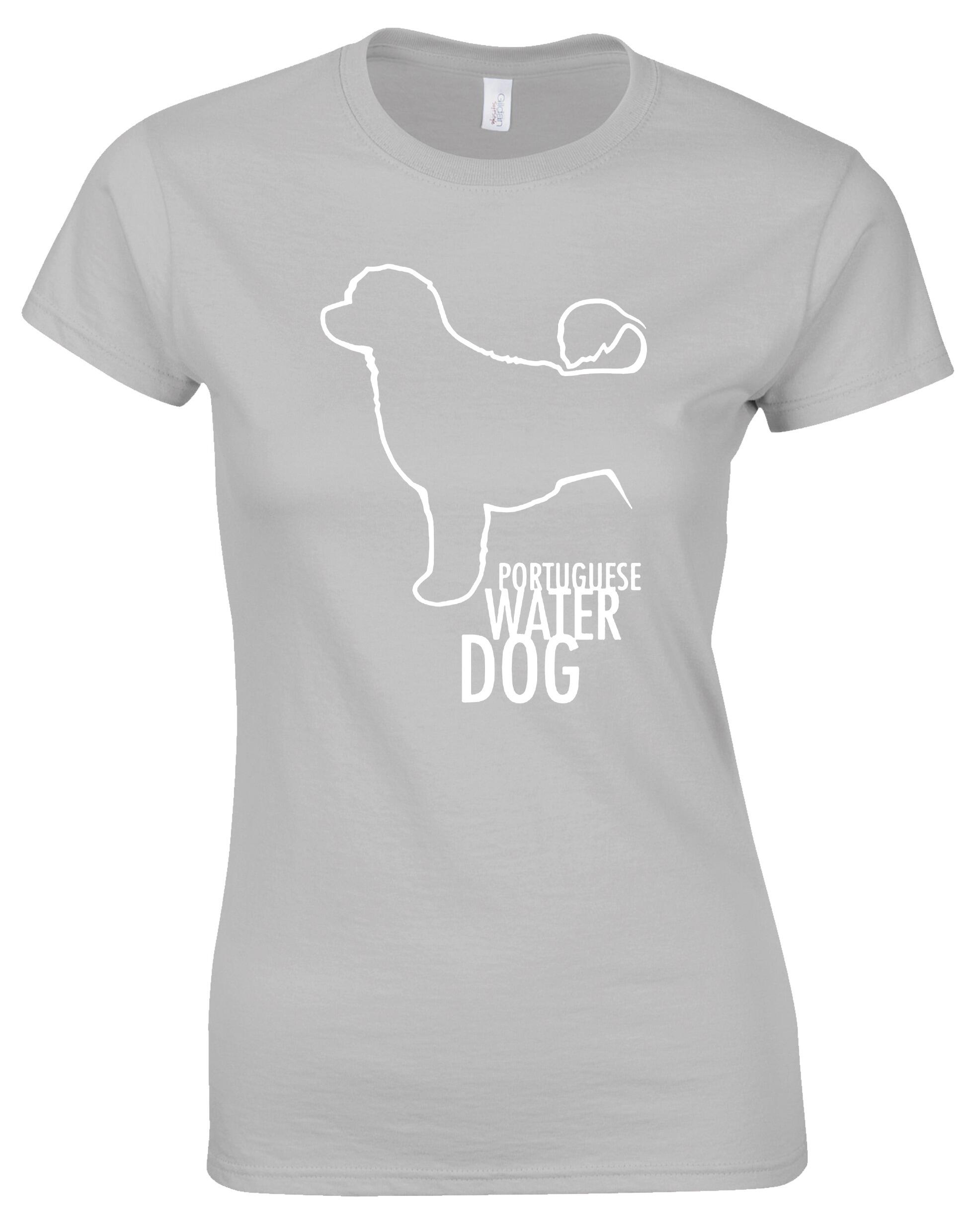Female Portuguese Water Dog Roundneck T-shirt featuring an exclusive breed design, crafted from premium cotton for breathable, all-day comfort and a flattering feminine fit.