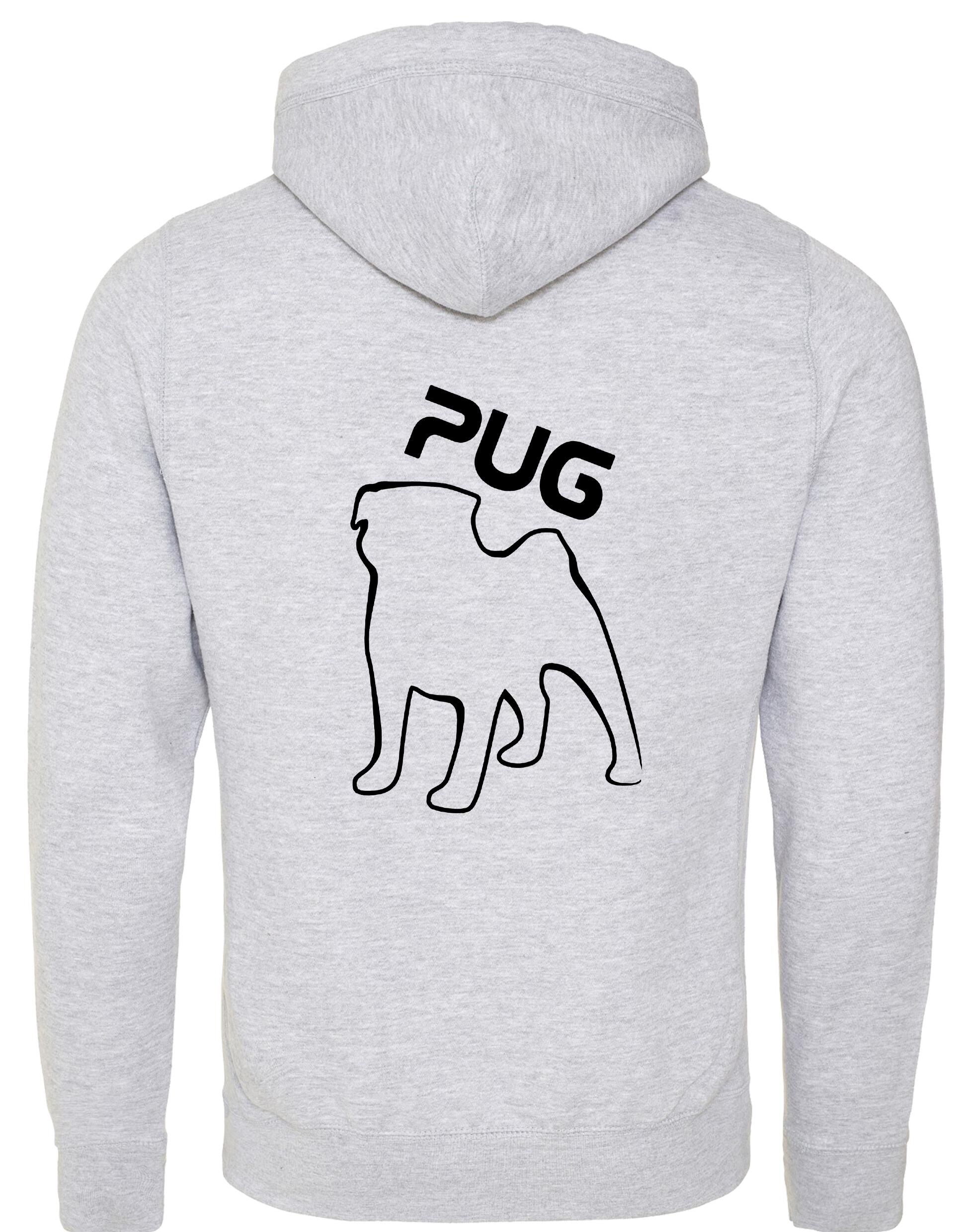 Unisex Pug (Outline) Crossneck Pullover Hoodie featuring exclusive outline artwork, crafted from premium heavy-blend fabric with a brushed fleece interior, a spacious kangaroo pocket, and ribbed cuffs for stylish, modern comfort.