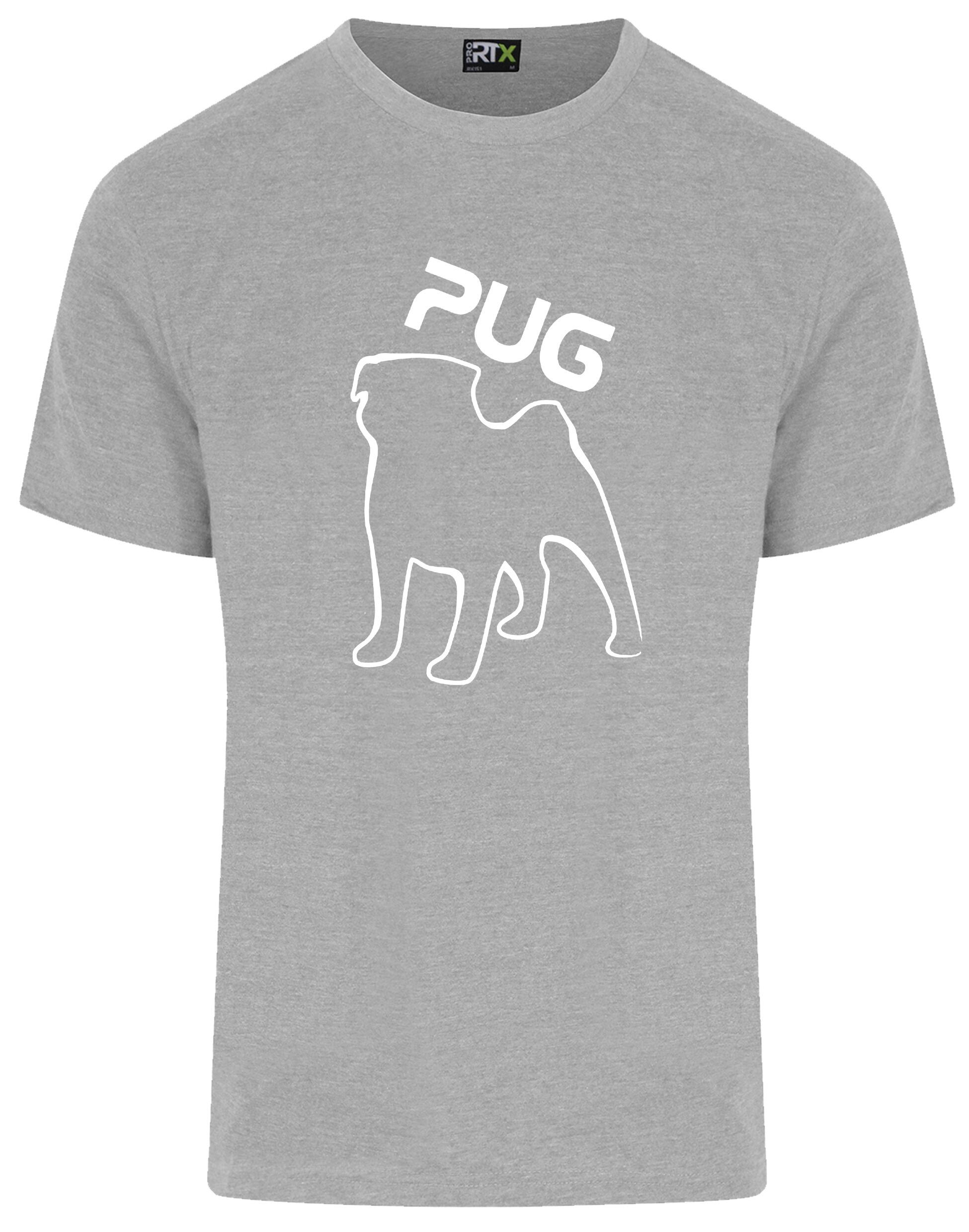 Unisex Pug (Outline) Roundneck T-shirt featuring exclusive outline artwork, crafted from premium breathable cotton for all-day comfort and a relaxed, stylish fit, perfect for Pug enthusiasts.