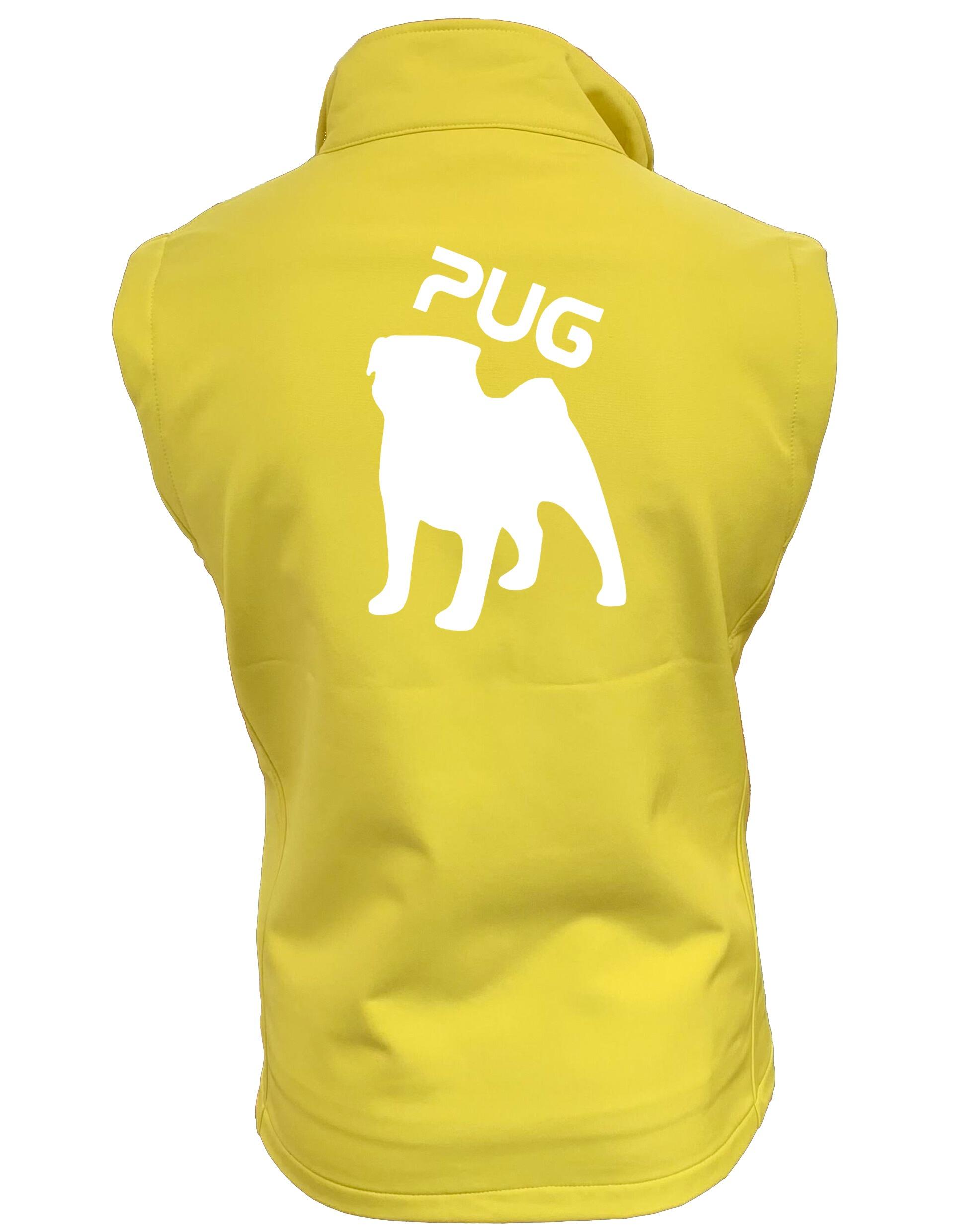 Women's Pug (Silhouette) Softshell Jacket featuring exclusive silhouette artwork, crafted from premium water-resistant fabric with a cozy fleece lining, designed for stylish, practical outdoor wear for Pug lovers.