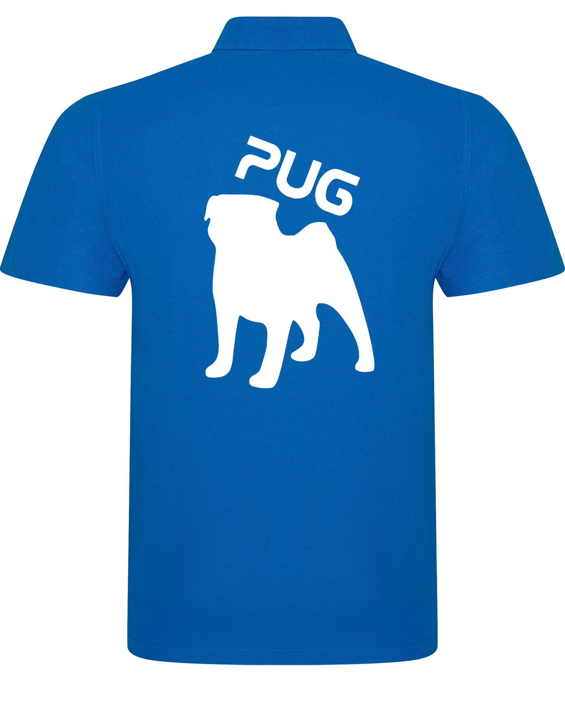 Unisex Pug (Silhouette) Cotton Polo featuring exclusive silhouette artwork, crafted from premium breathable cotton for all-day comfort and a relaxed, stylish fit, perfect for Pug enthusiasts.