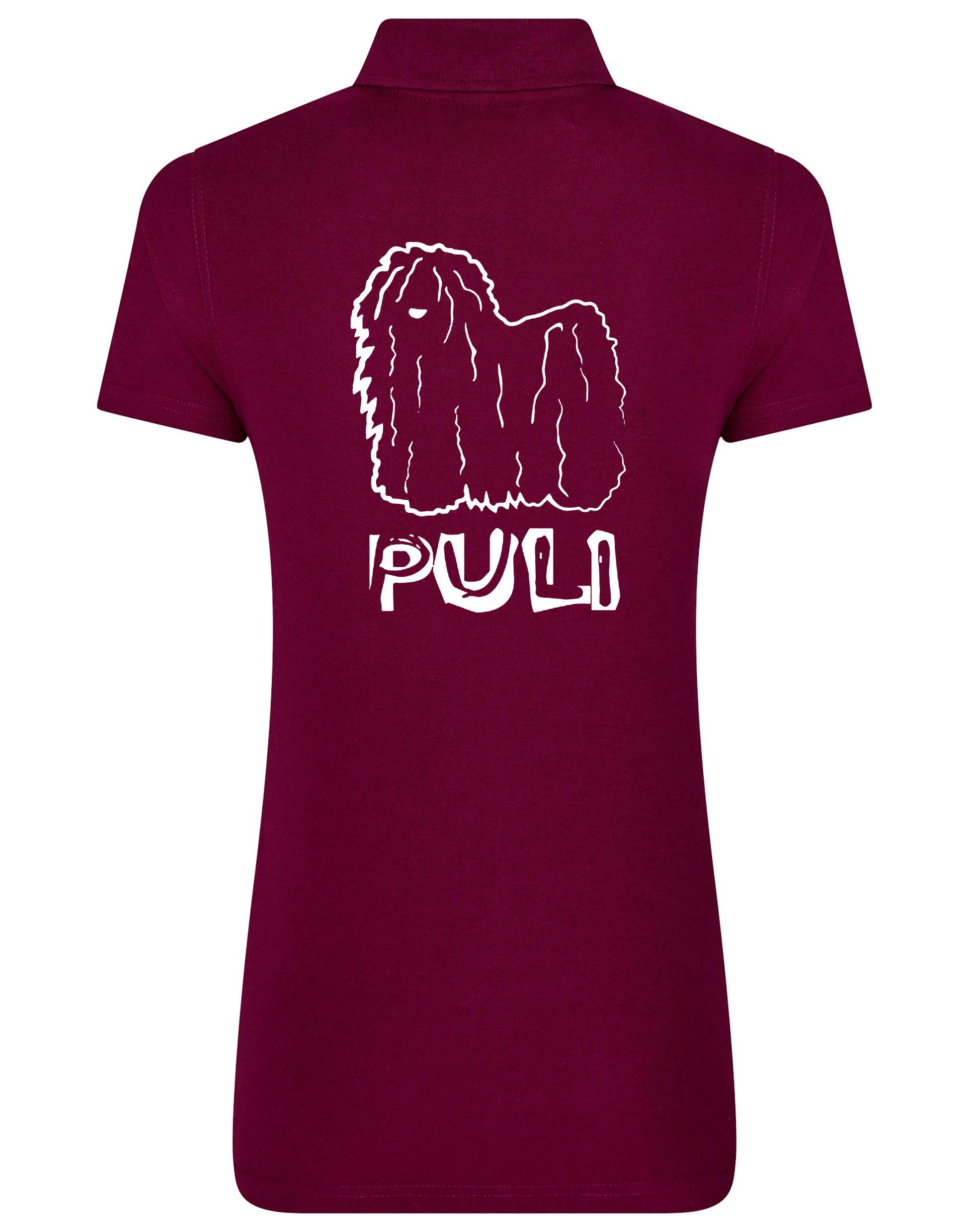 Women's Cotton Polo featuring exclusive Hungarian Puli artwork, crafted from premium breathable cotton for all-day comfort and a flattering feminine fit, perfect for Hungarian Puli enthusiasts.