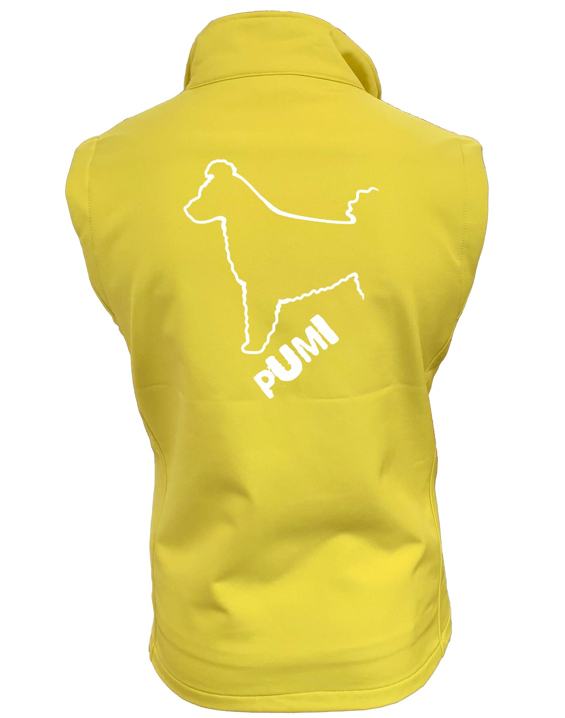 Women's Hungarian Pumi Softshell Jacket featuring exclusive breed artwork, crafted from premium water-resistant fabric with a cozy fleece lining, designed for stylish, practical outdoor wear.