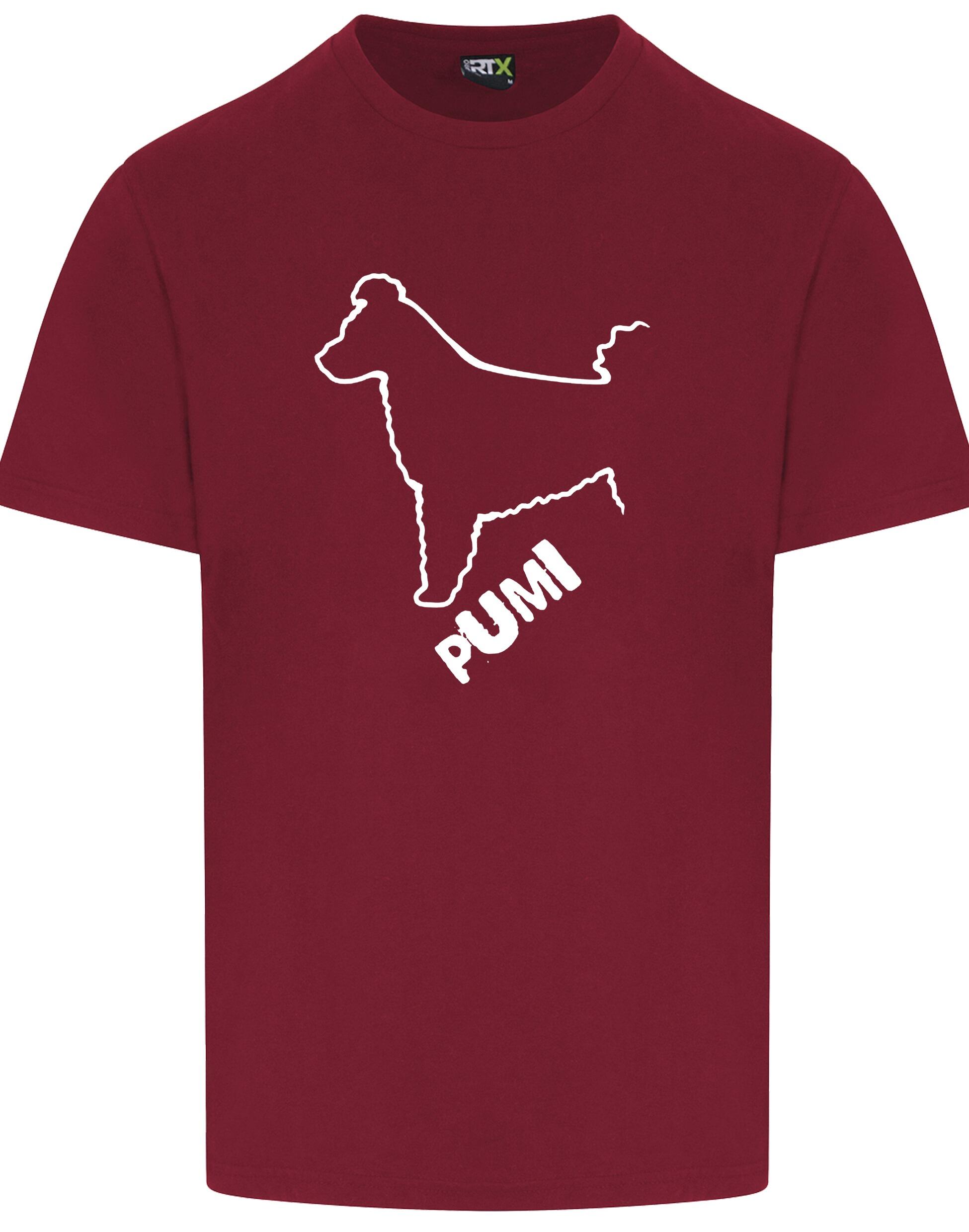 Unisex Hungarian Pumi Roundneck T-shirt featuring exclusive breed artwork, crafted from premium breathable cotton for all-day comfort and a relaxed, stylish fit, perfect for Hungarian Pumi enthusiasts.
