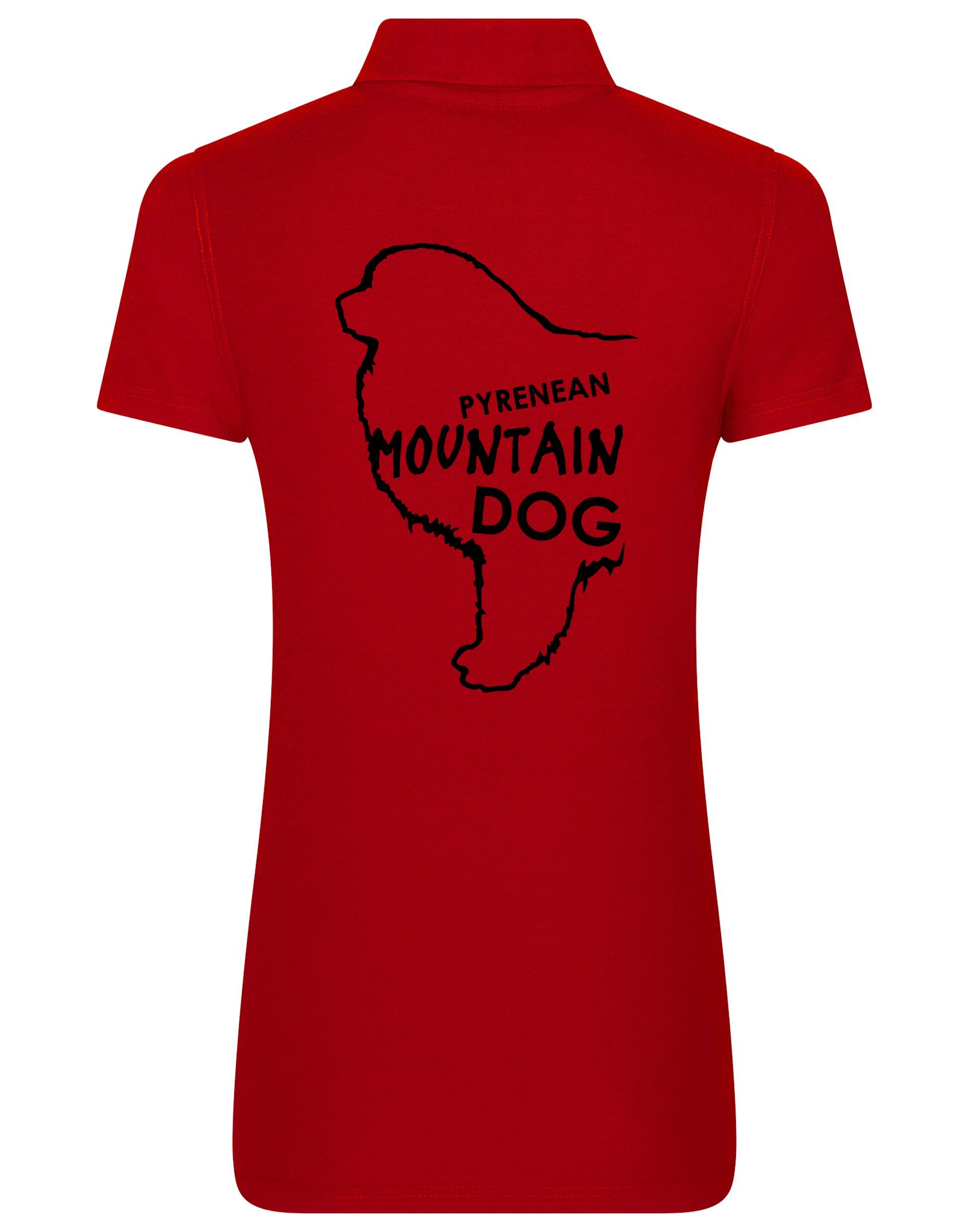 Women's Cotton Polo featuring exclusive Pyrenean Mountain Dog artwork, crafted from premium breathable cotton for all-day comfort and a flattering feminine fit, perfect for Pyrenean Mountain Dog enthusiasts.