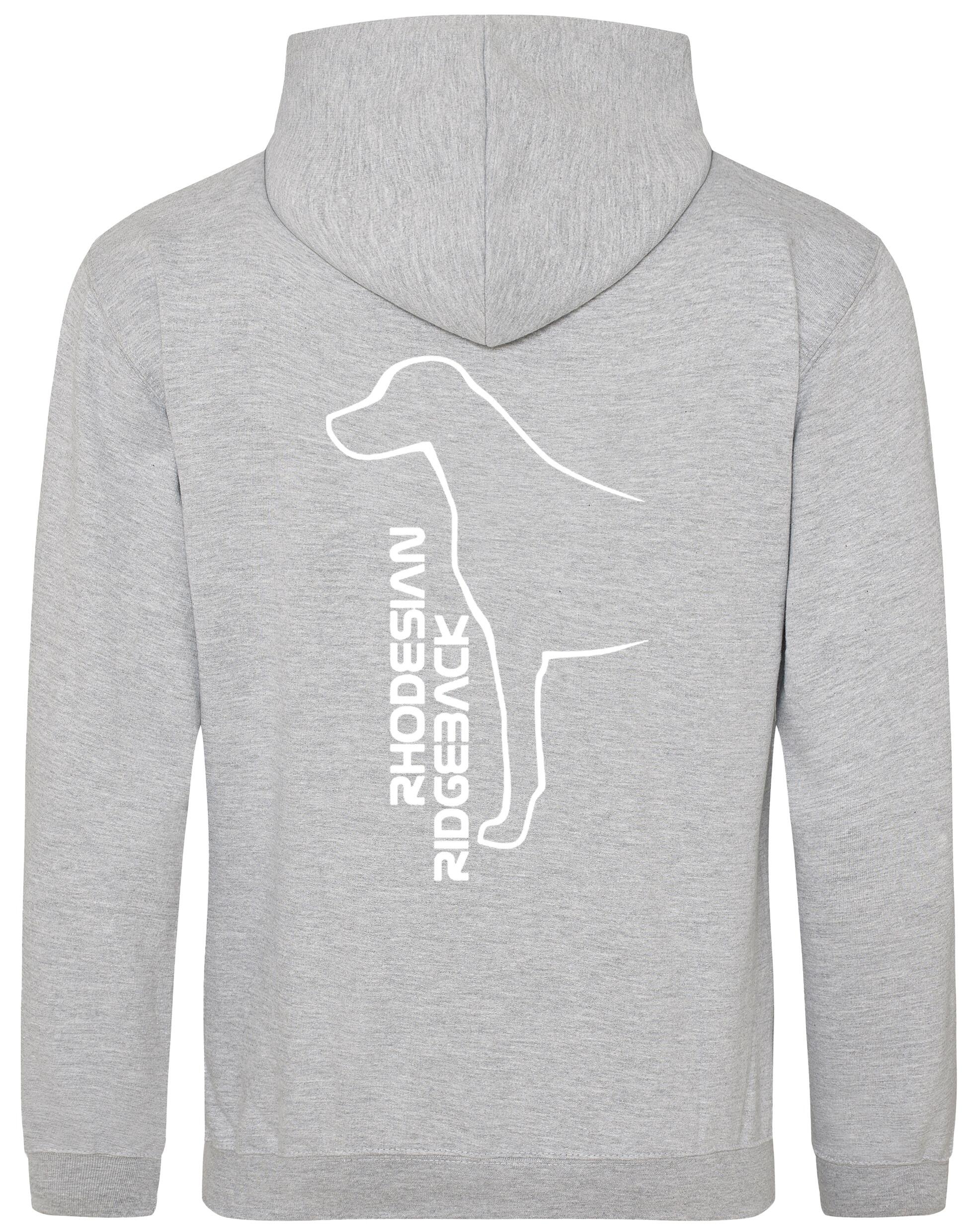 Rhodesian Ridgeback Design Pullover Hoodie featuring exclusive breed artwork, a soft fleece interior, and a heavy-blend fabric for warmth and style.