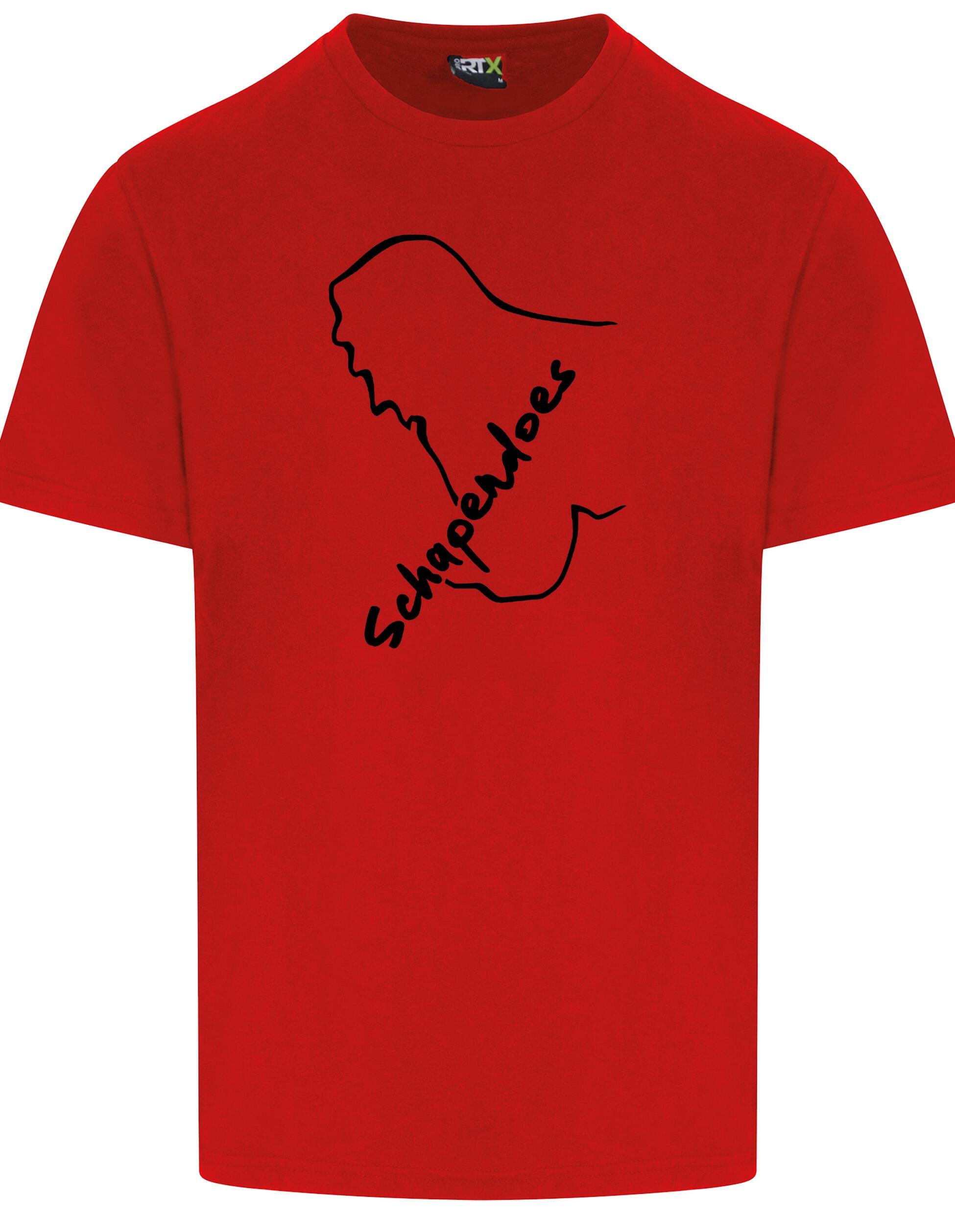 Unisex Roundneck T-shirt featuring exclusive Schapendoes artwork, lightweight breathable cotton fabric, classic round neckline, and relaxed fit – perfect for breed enthusiasts.