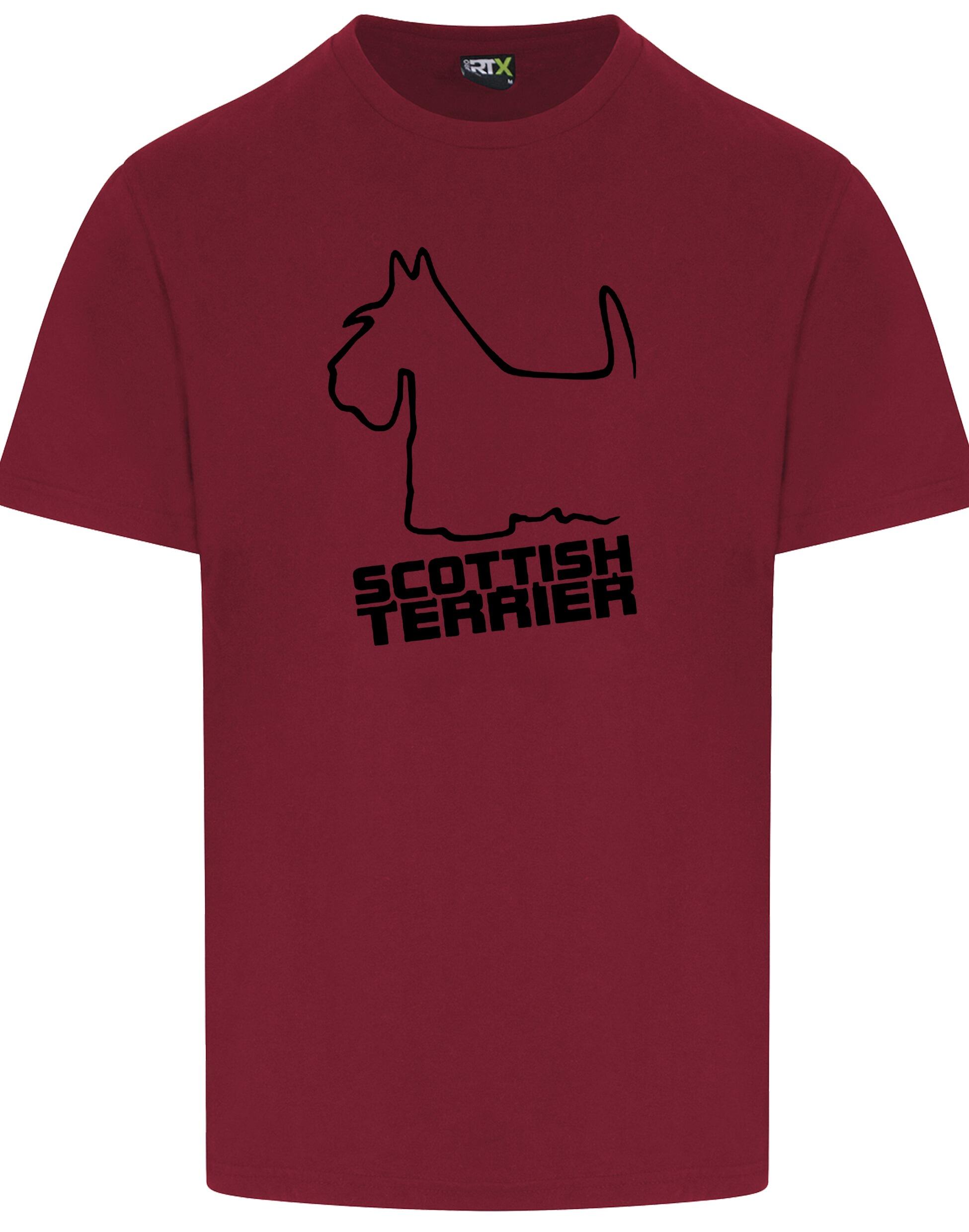 Scottish Terrier Unisex Roundneck T-shirt with exclusive breed graphic, breathable premium cotton fabric, and relaxed unisex fit.