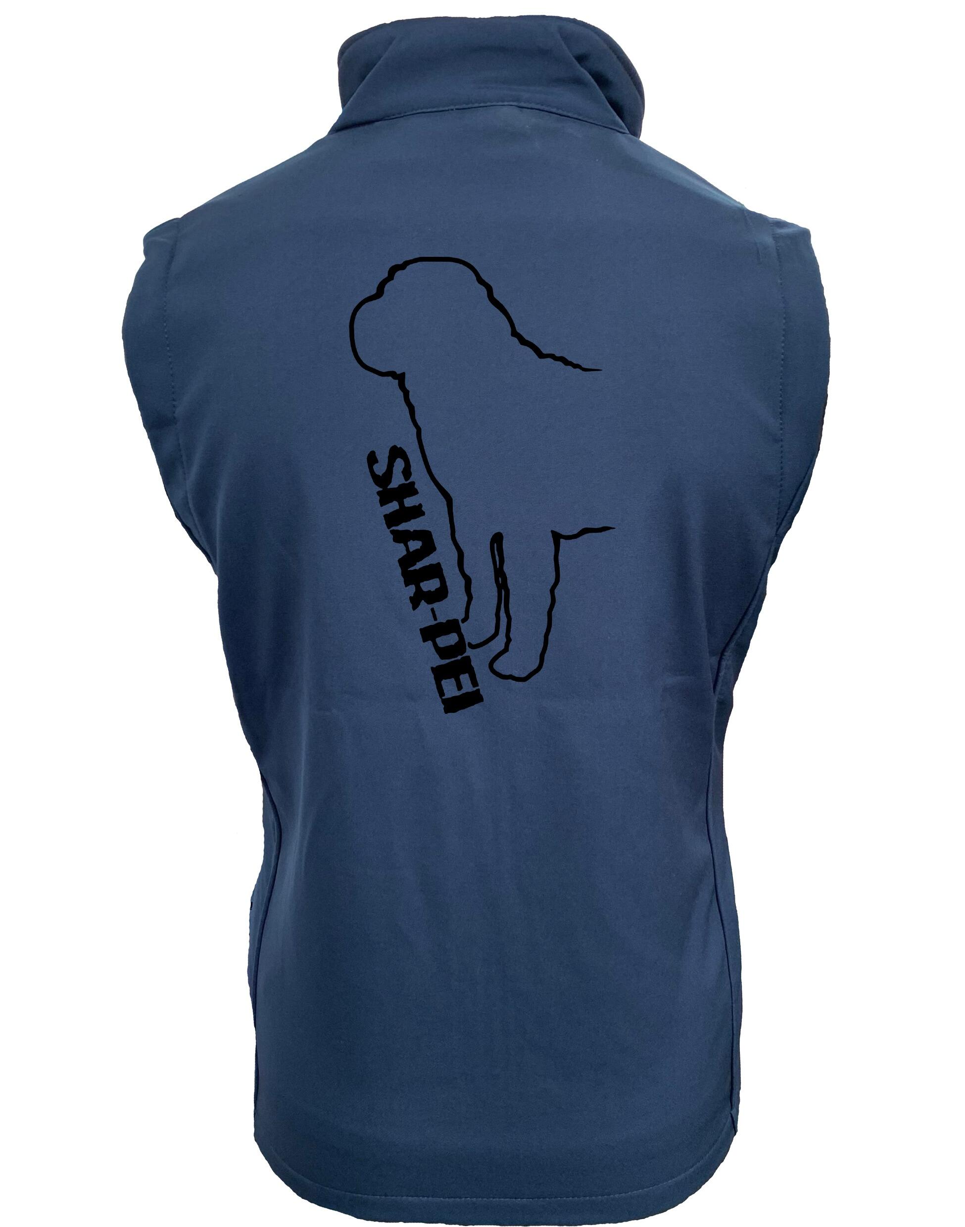 Unisex Softshell Jacket featuring exclusive Shar Pei artwork, showcasing the breed's distinctive wrinkles and loyal demeanour.