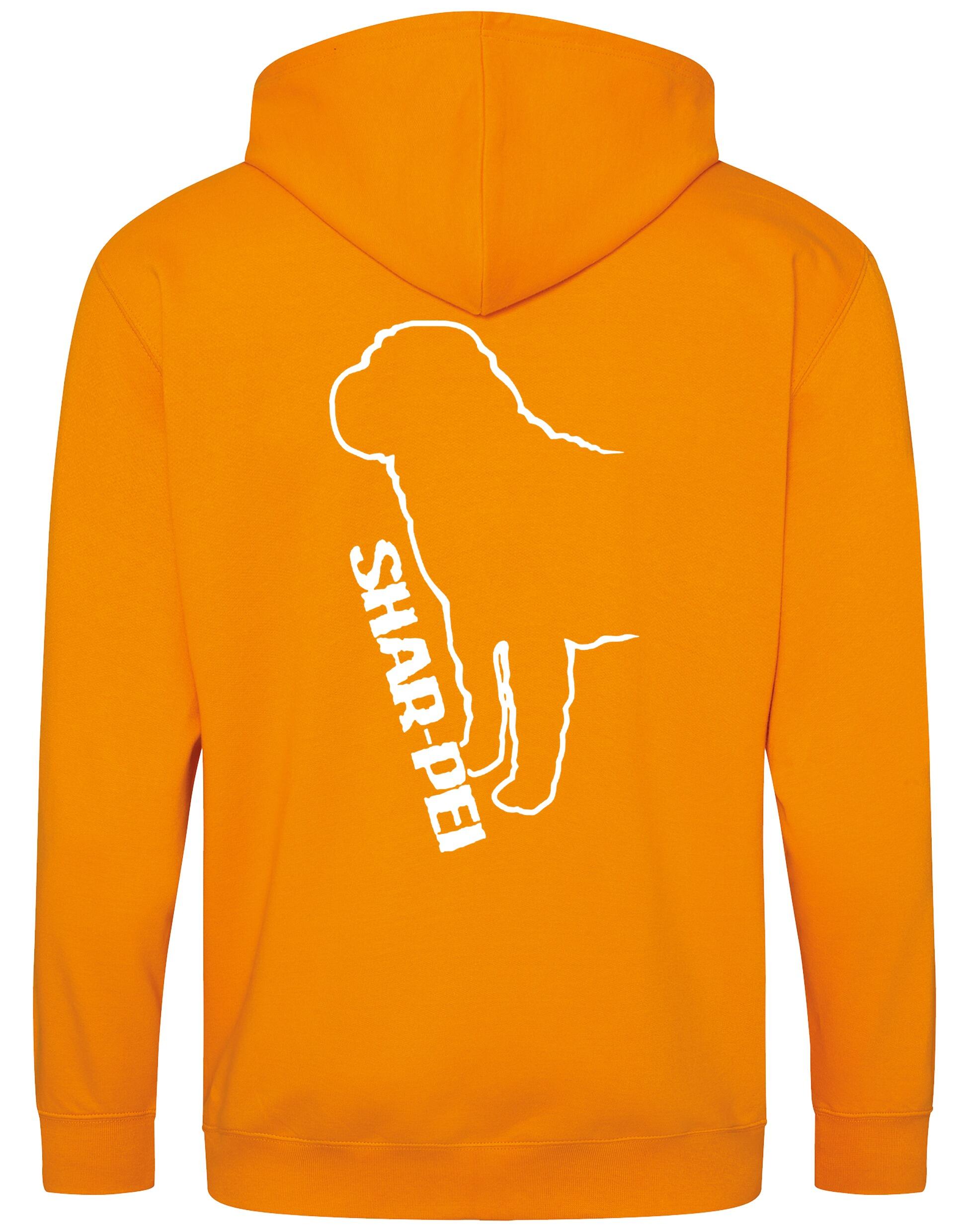 Shar Pei Zipped Hoodie featuring exclusive breed artwork and customizable options.