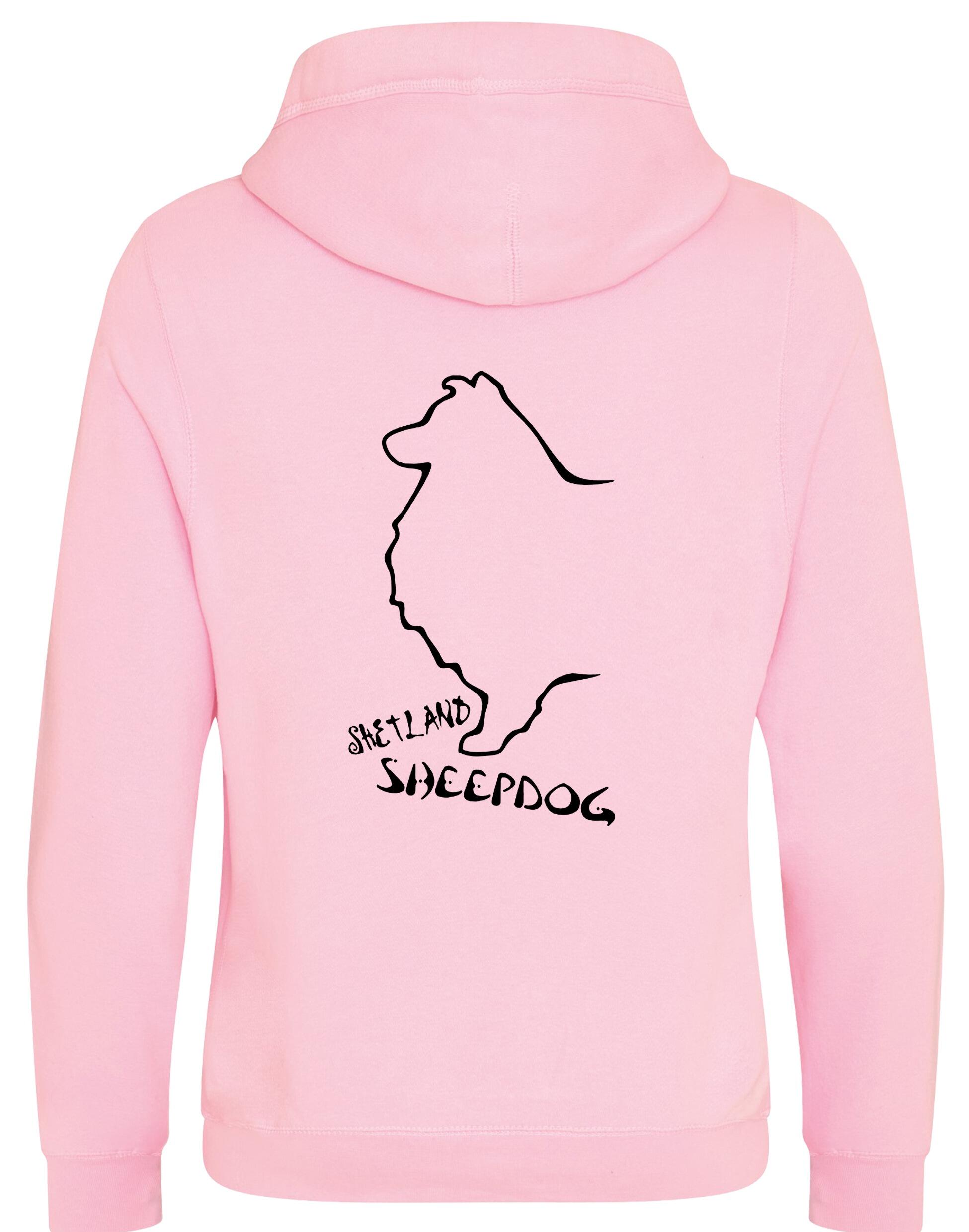 Unisex Crossneck Pullover Hoodie featuring exclusive Shetland Sheepdog graphic design.