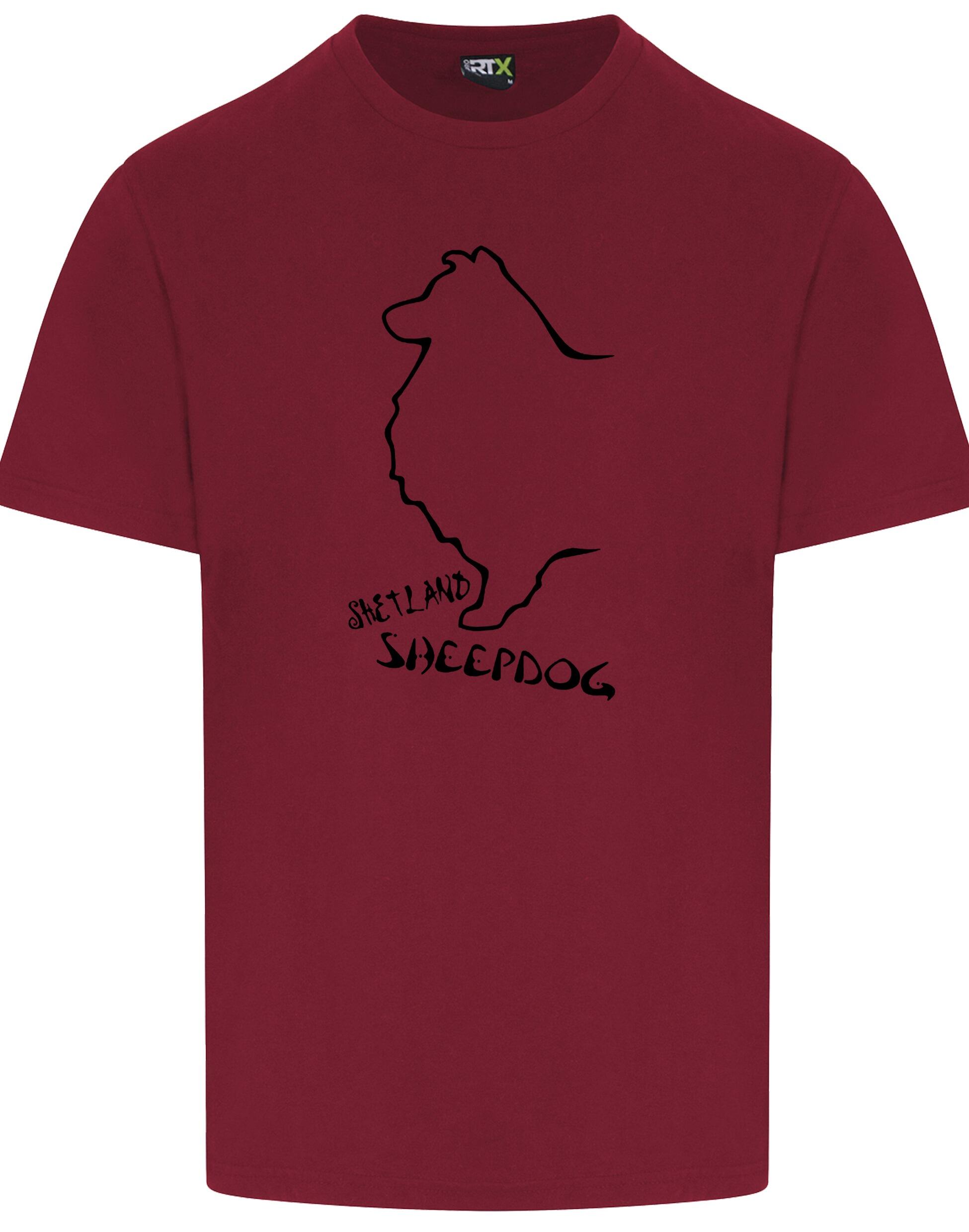 Unisex Roundneck T-shirt featuring exclusive Shetland Sheepdog graphic design