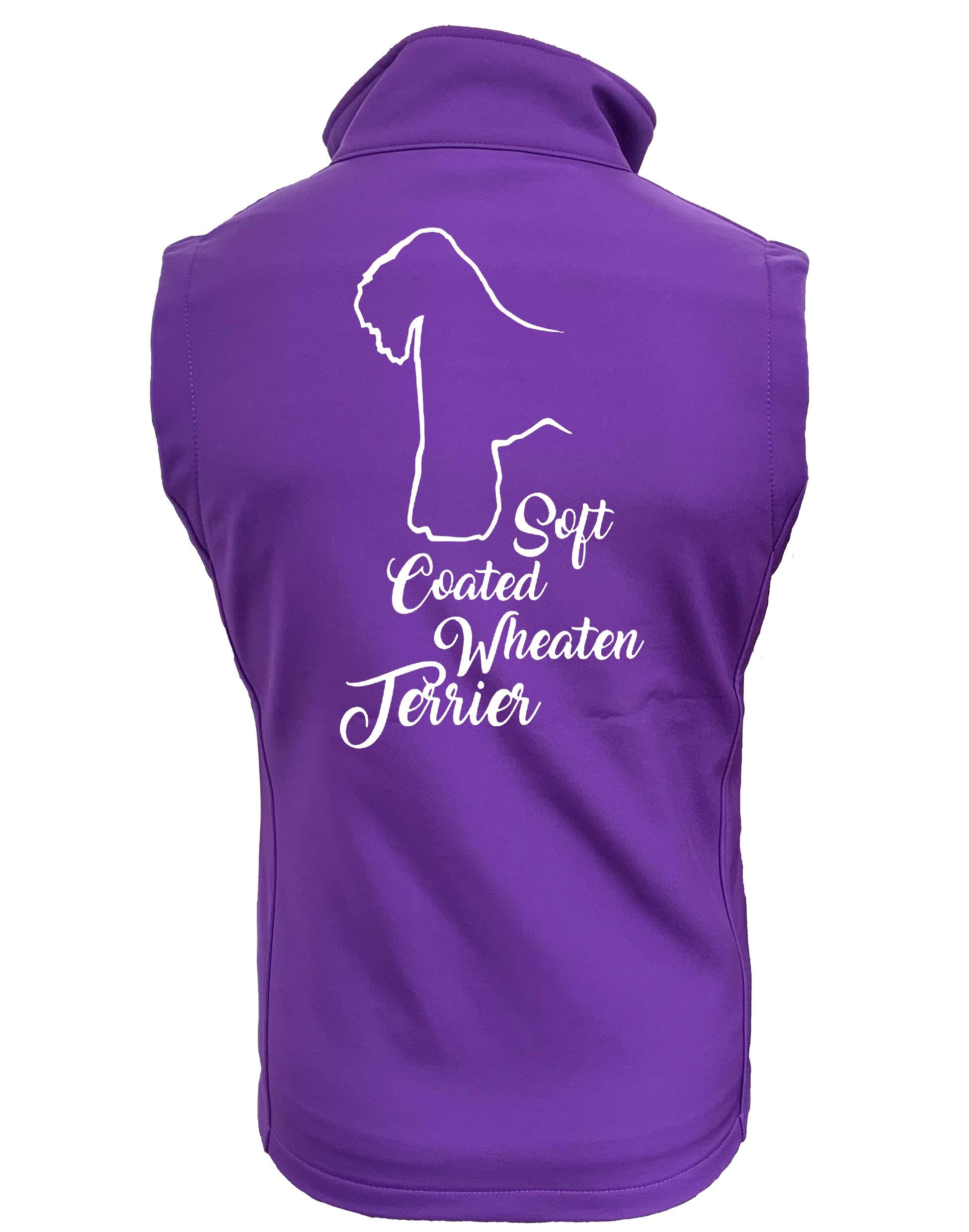 Unisex softshell gilet with Soft Coated Wheaten Terrier artwork, fleece-lined and water-resistant, perfect for outdoor wear