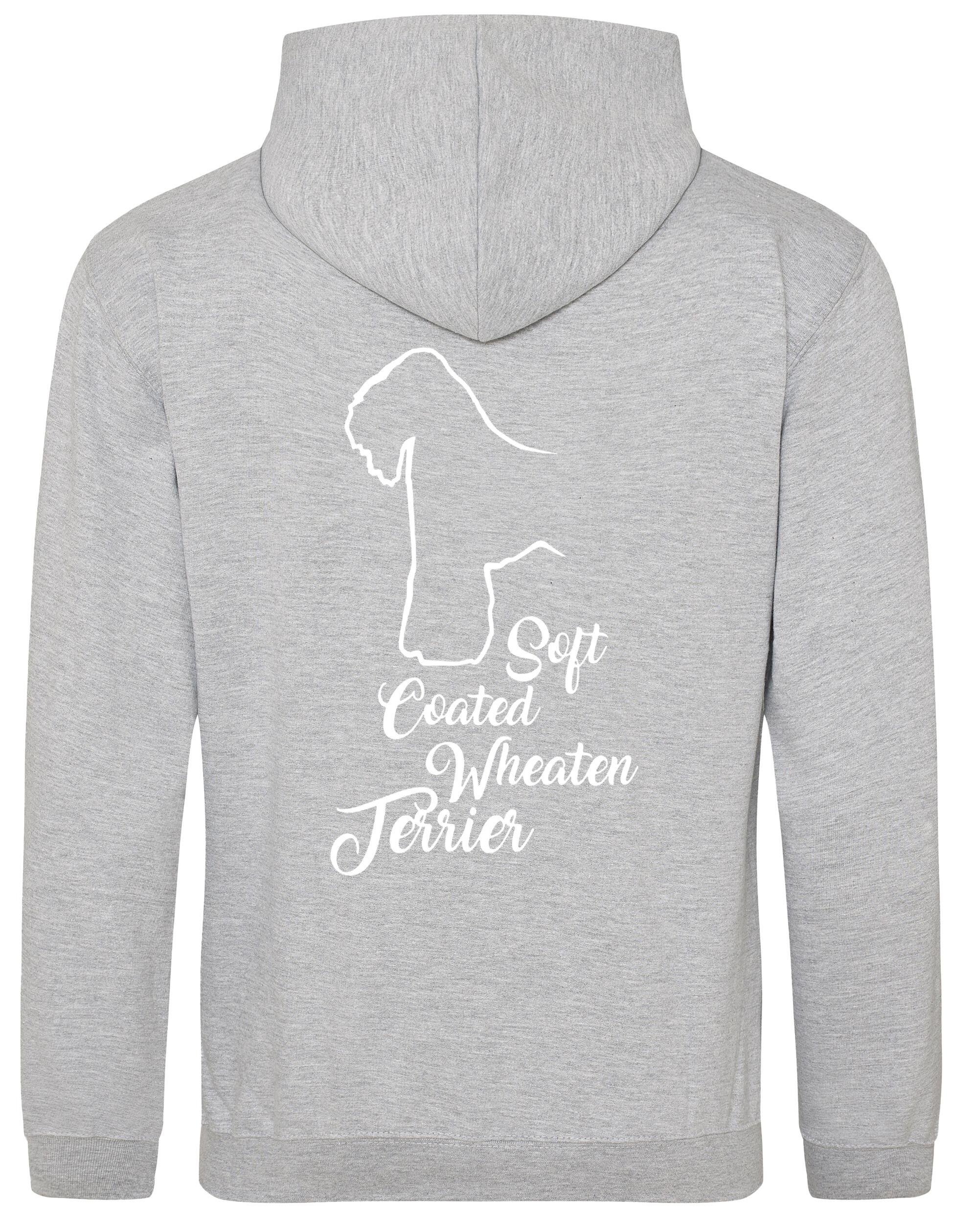 Soft Coated Wheaten Terrier pullover hoodie with exclusive breed artwork and customisable name or kennel details