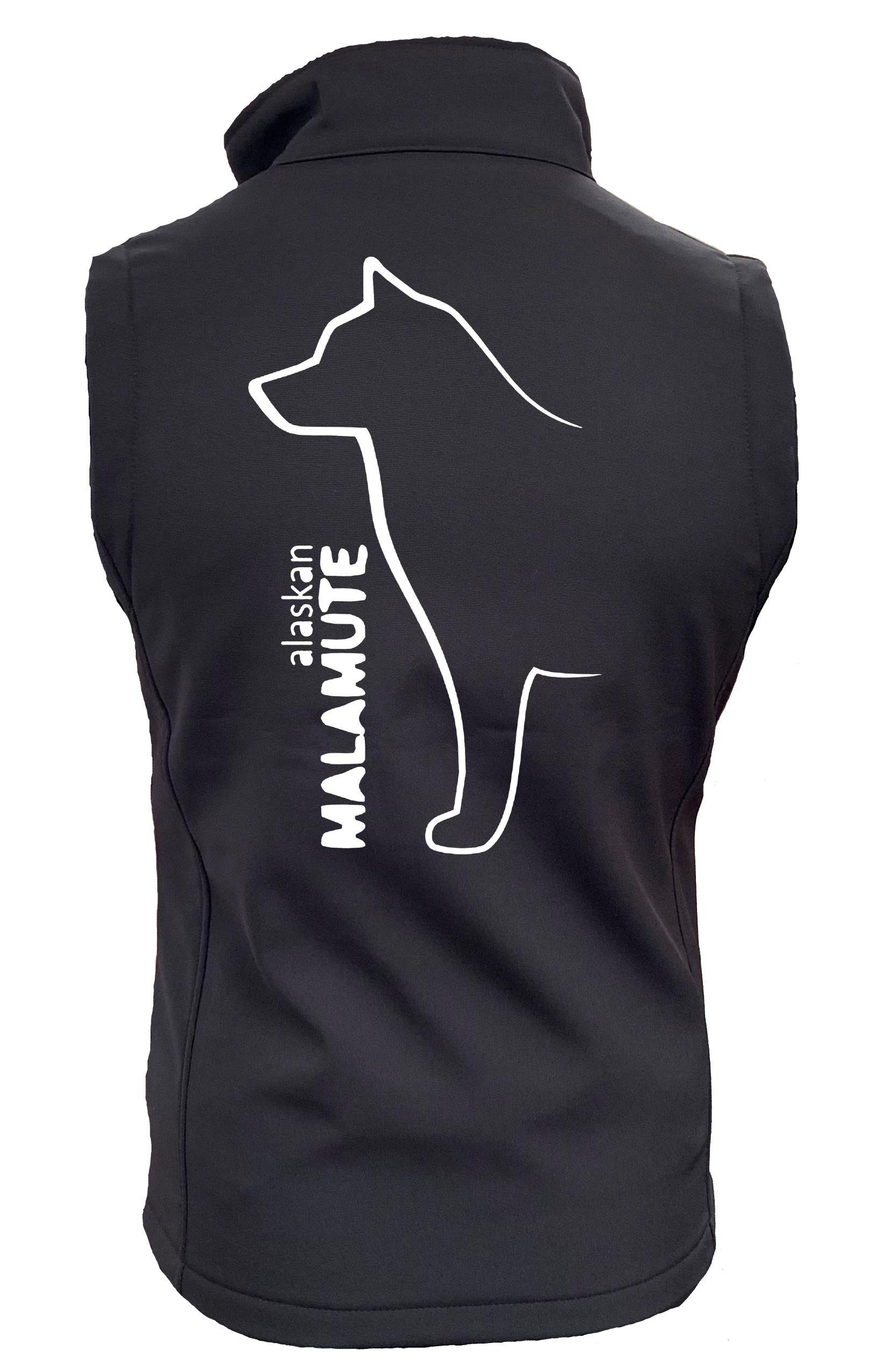 Alaskan Malamute Dog Breed Design Softshell Gilet Full Zipped Women's & Men's Styles