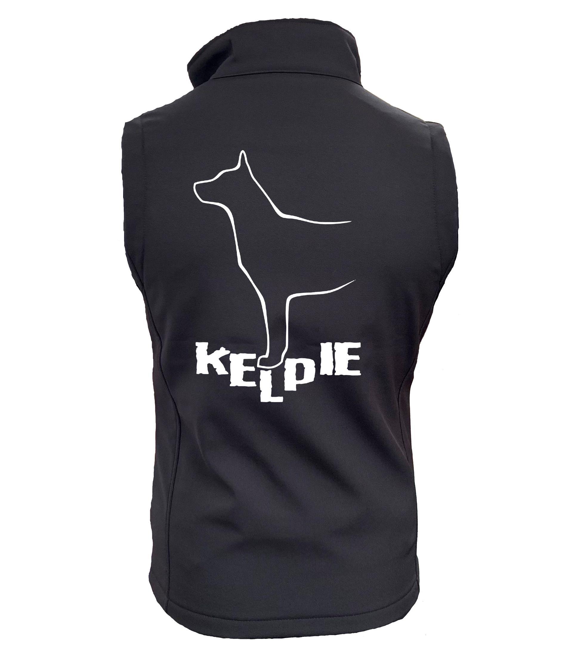 Softshell Adult Bodywarmer Gilet with Exclusive Kelpie dog breed Design