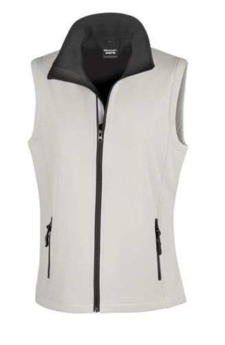 Women's Softshell Gilet White-Black