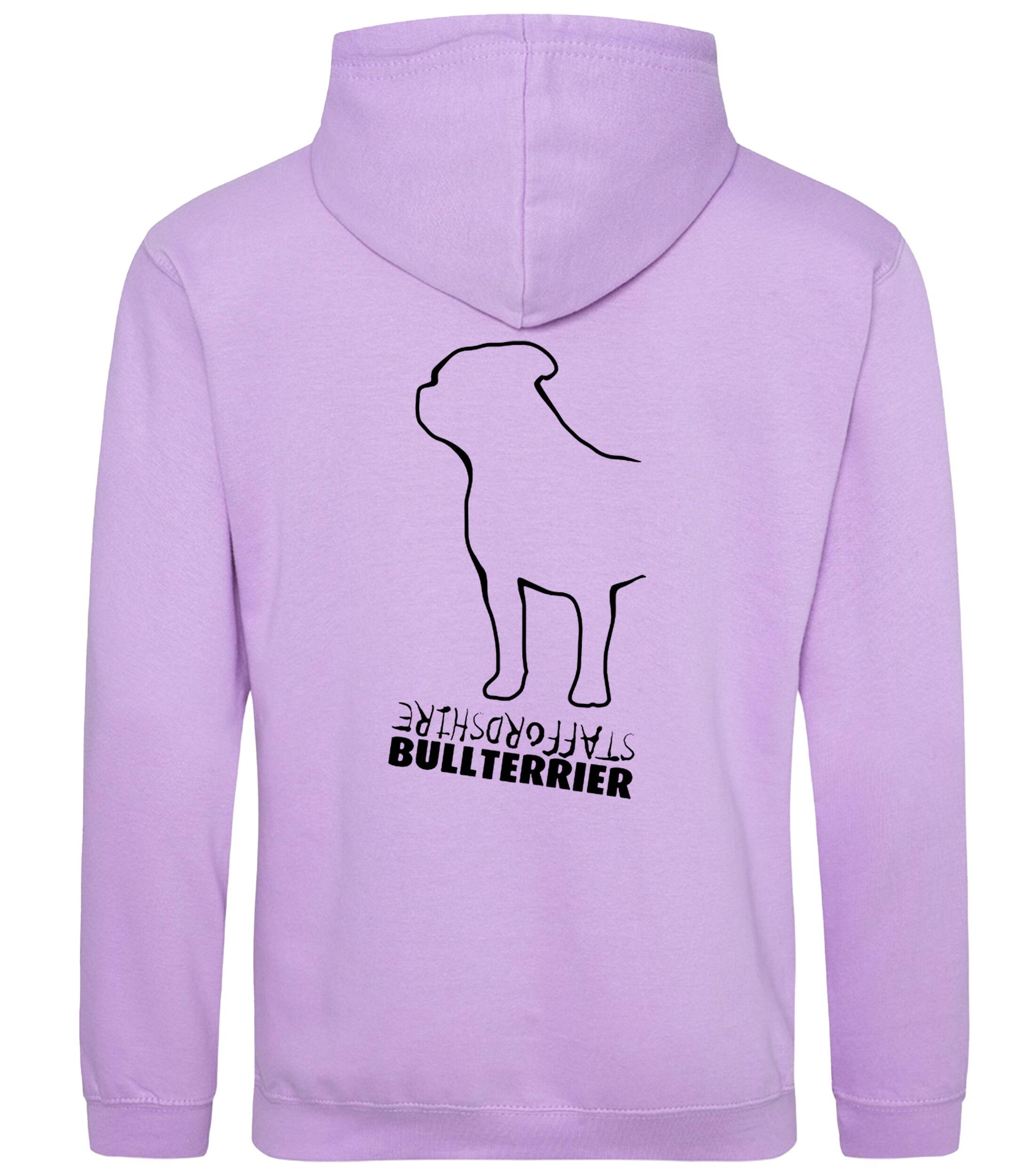 Unisex Staffordshire Bullterrier Pullover Hoodie Lavender (Black)