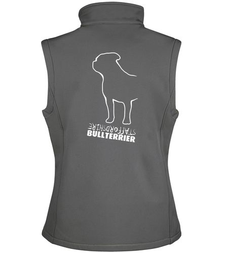Unisex Staffordshire Bullterrier Softshell Jacket Charcoal (White)