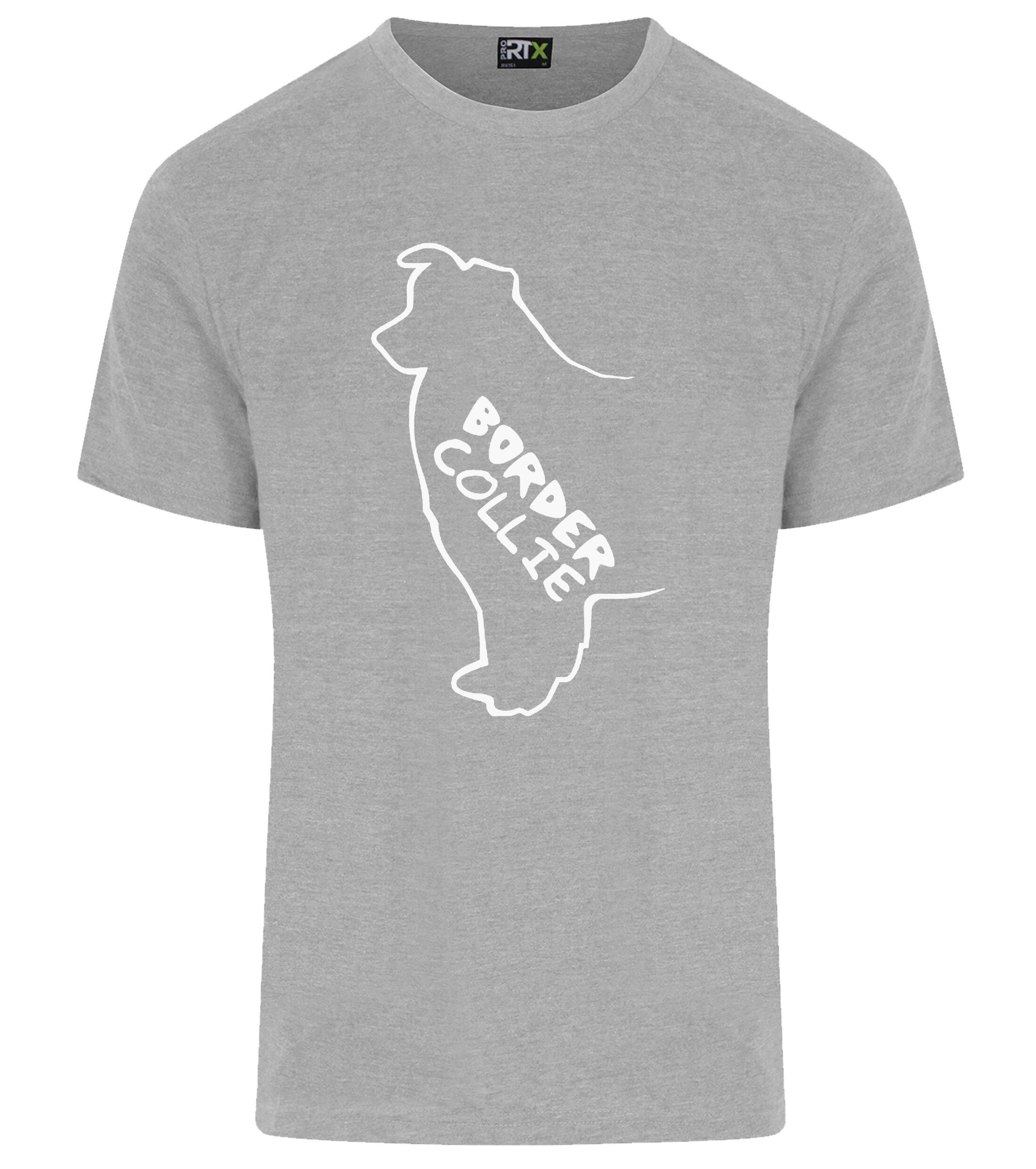 Unisex Border Collie T-Shirt Heather Grey (White)