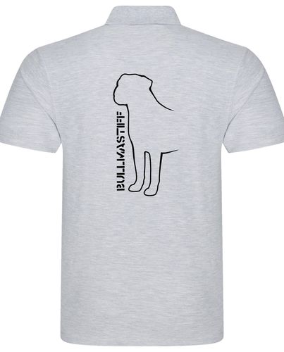 Unisex Bullmastiff (Standing) Polo Shirt Heather Grey (Black)